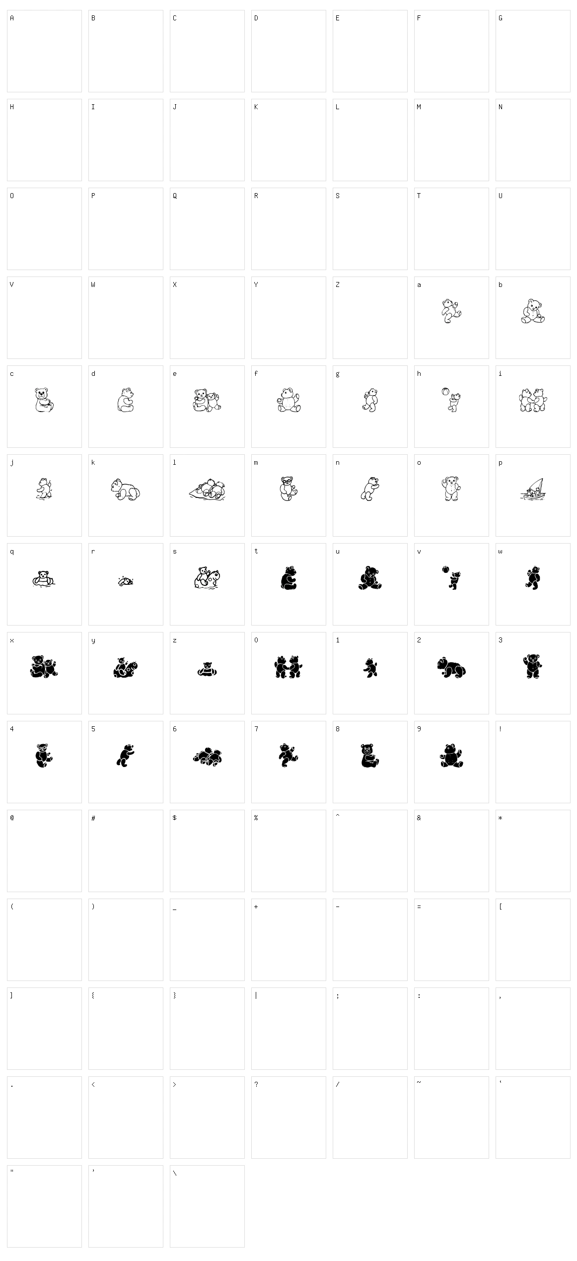 WW Beary Special Character Set