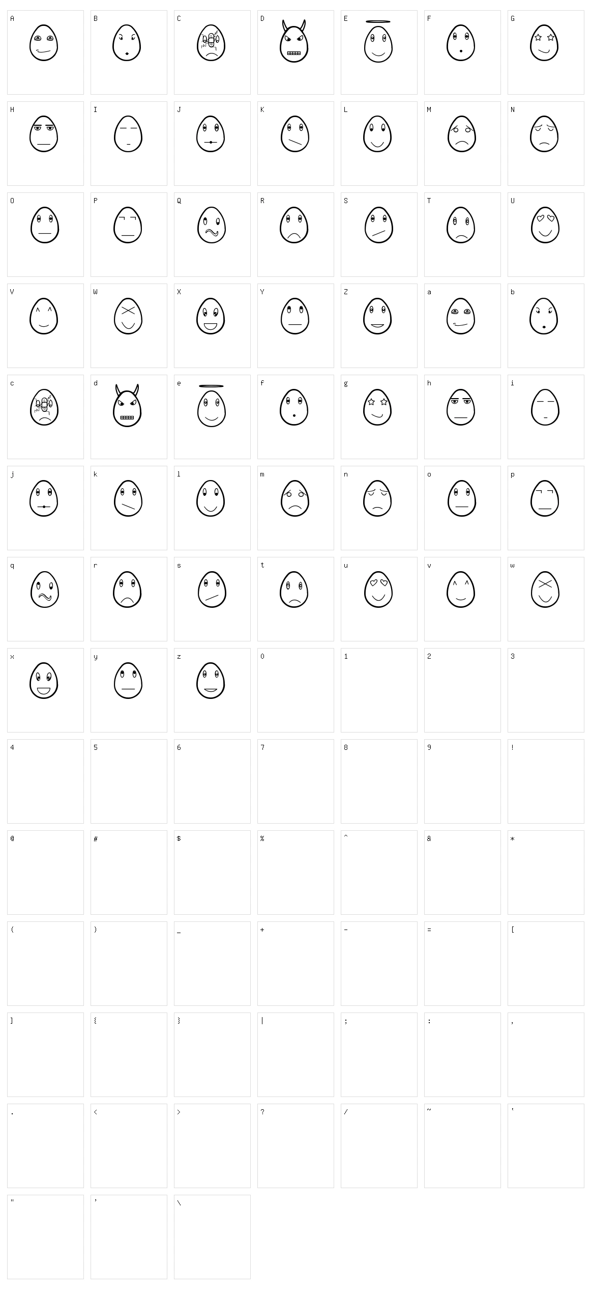 Eggfaces TFB Character Set