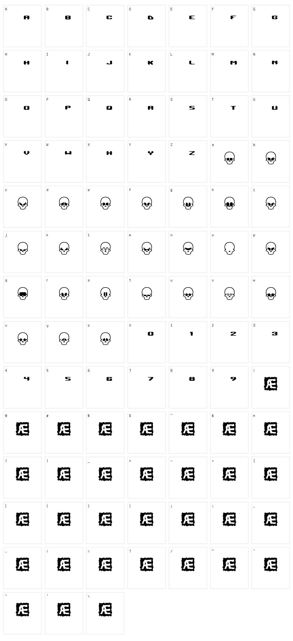 Skull Capz Character Set