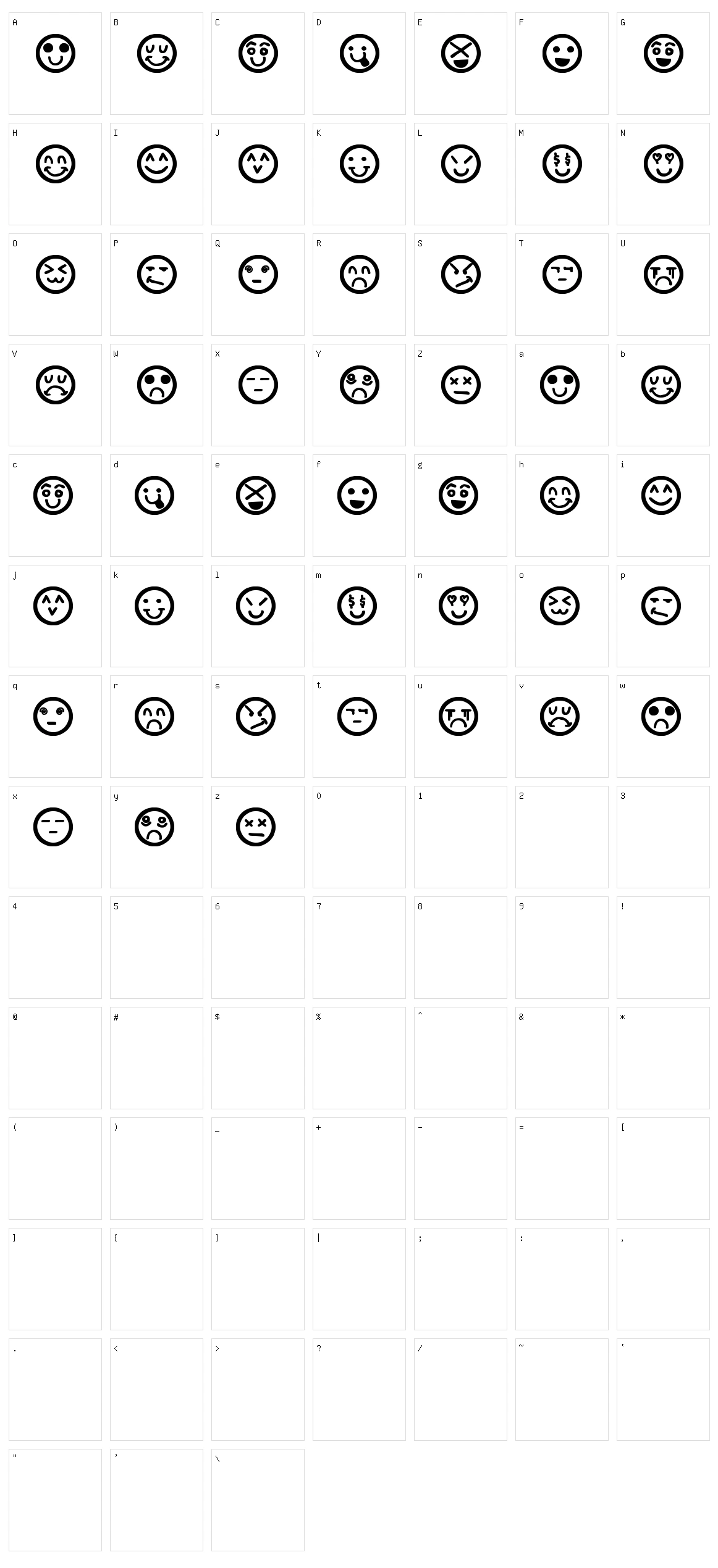 Hand Faces St Character Set