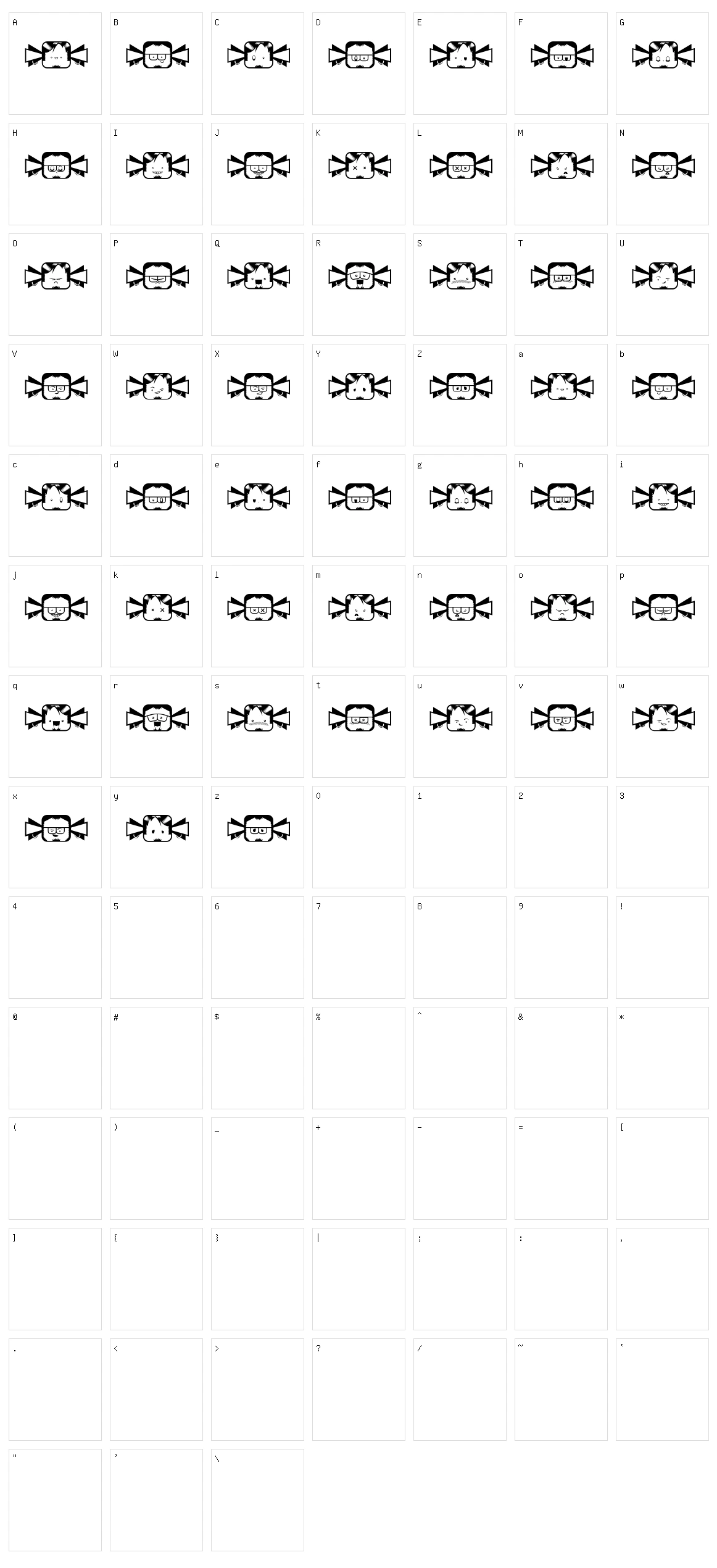 Negobom Character Set