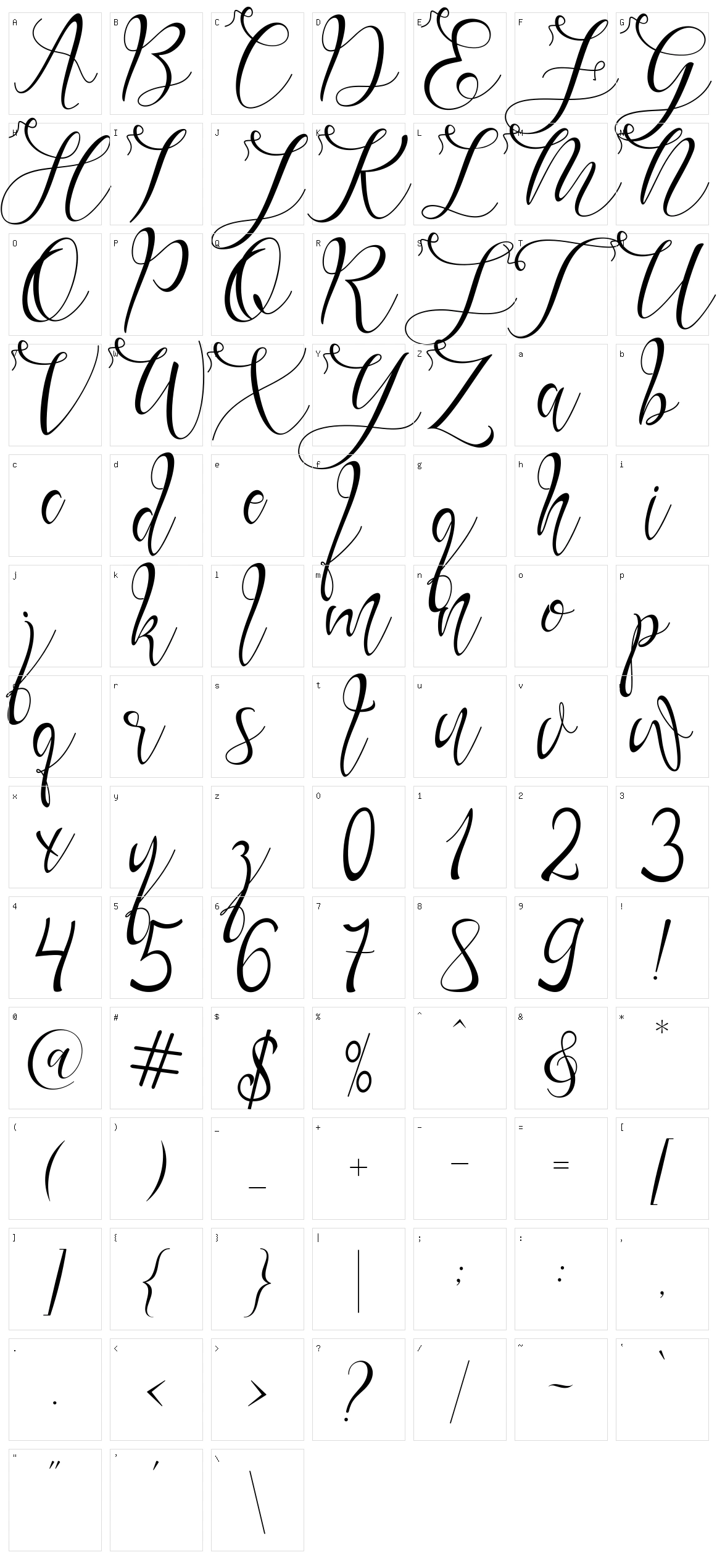 Gresthine Character Set