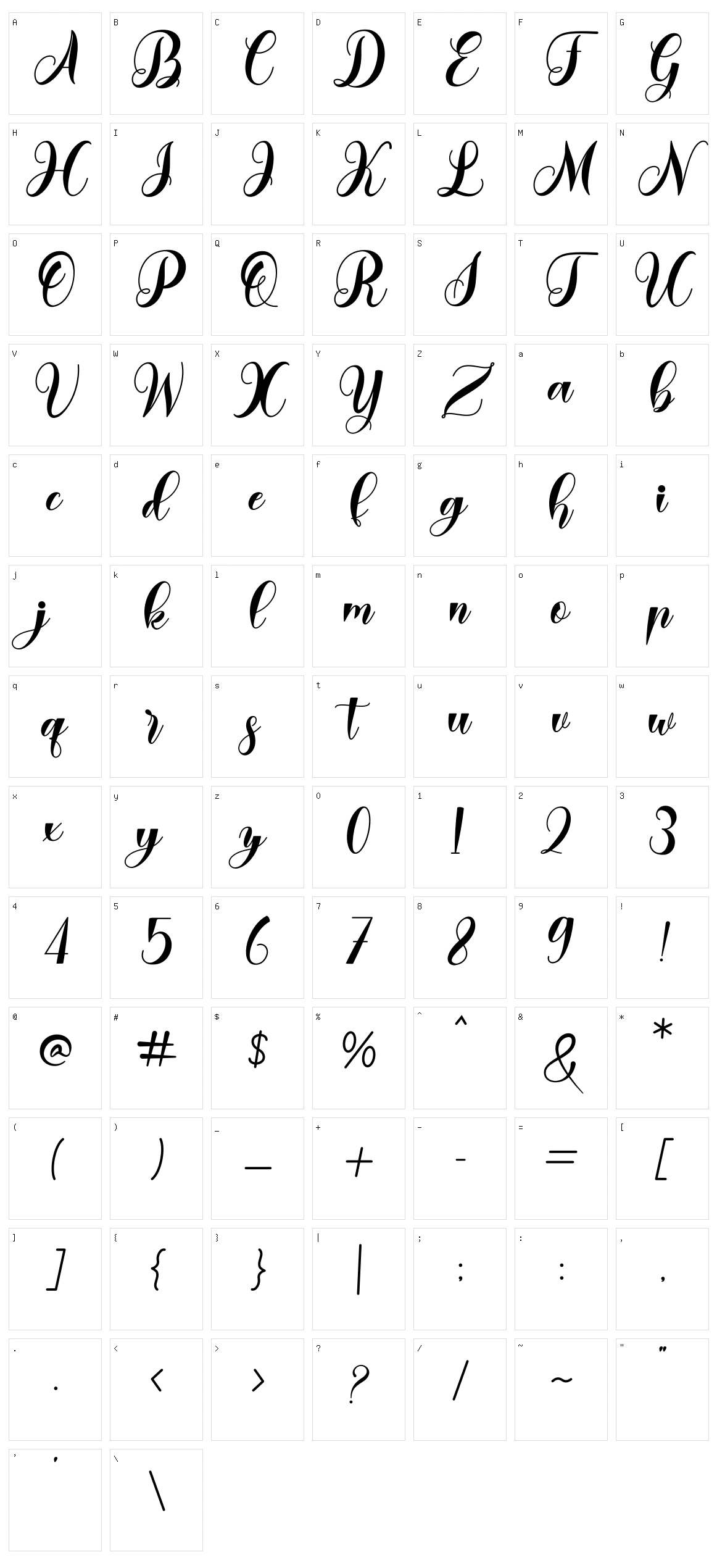 Grossley Character Set