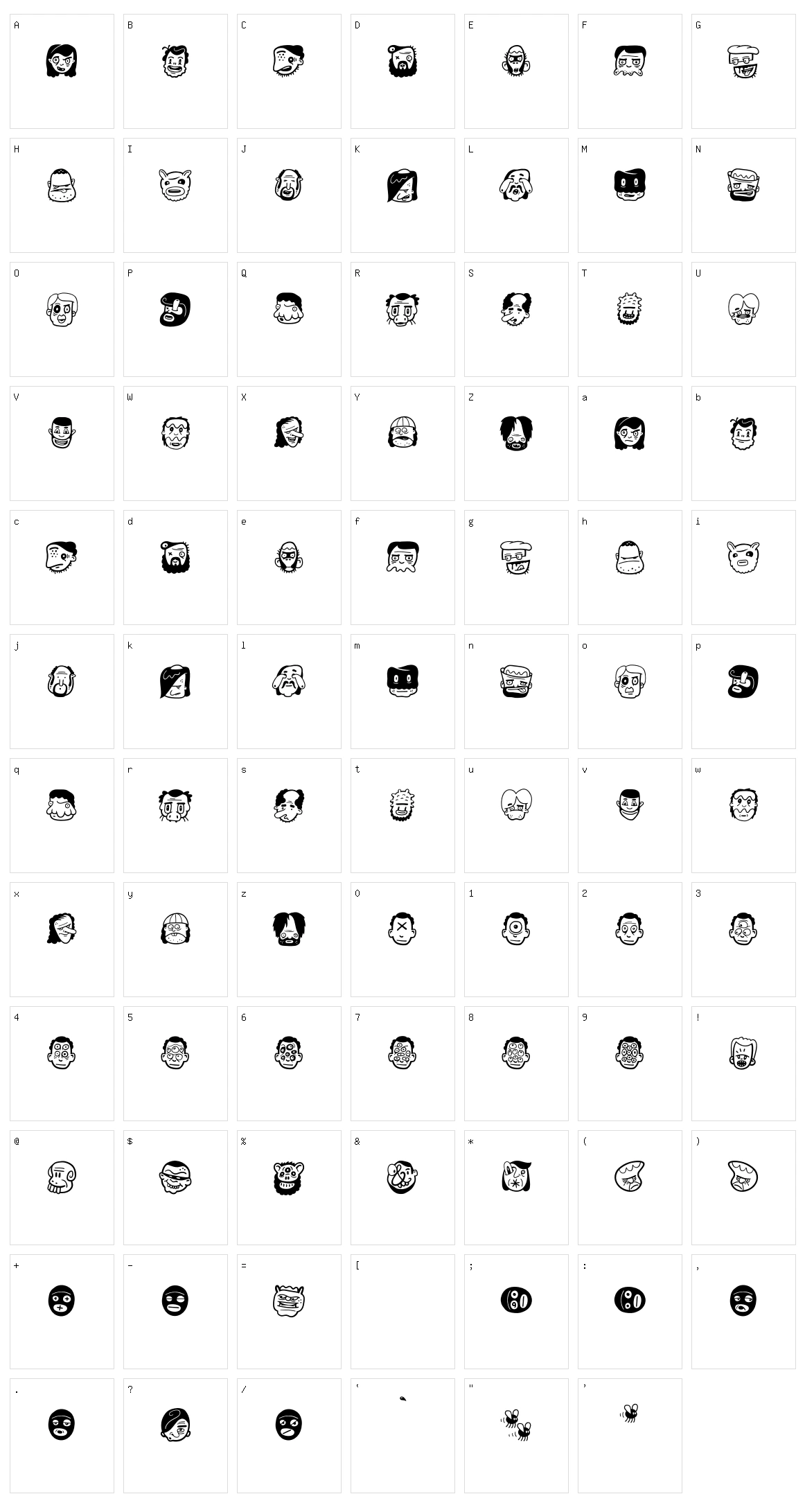 The Freaky Face 2 Character Set