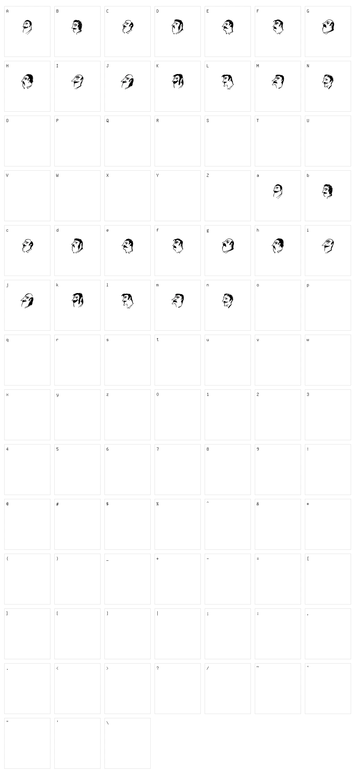 Mustachos Character Set