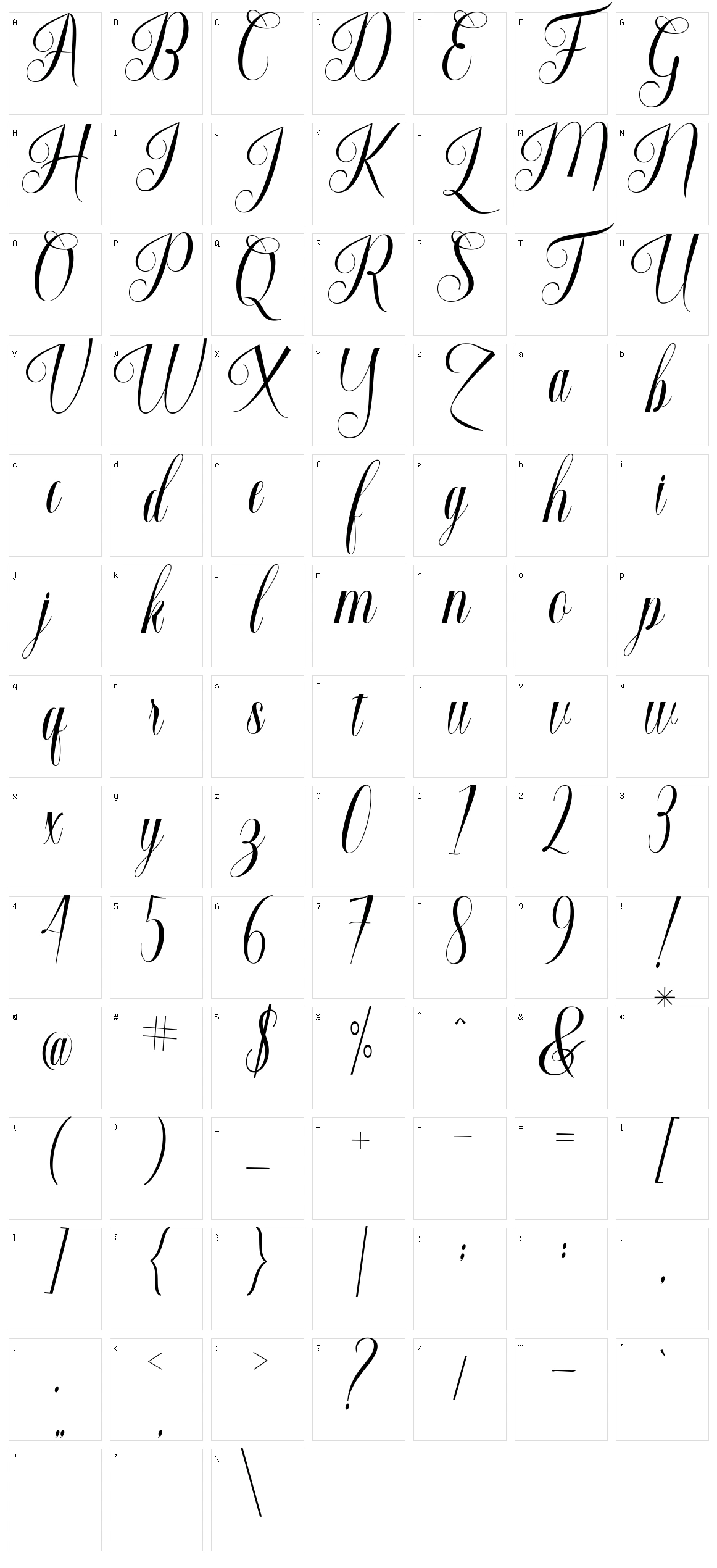 Hirradista Character Set