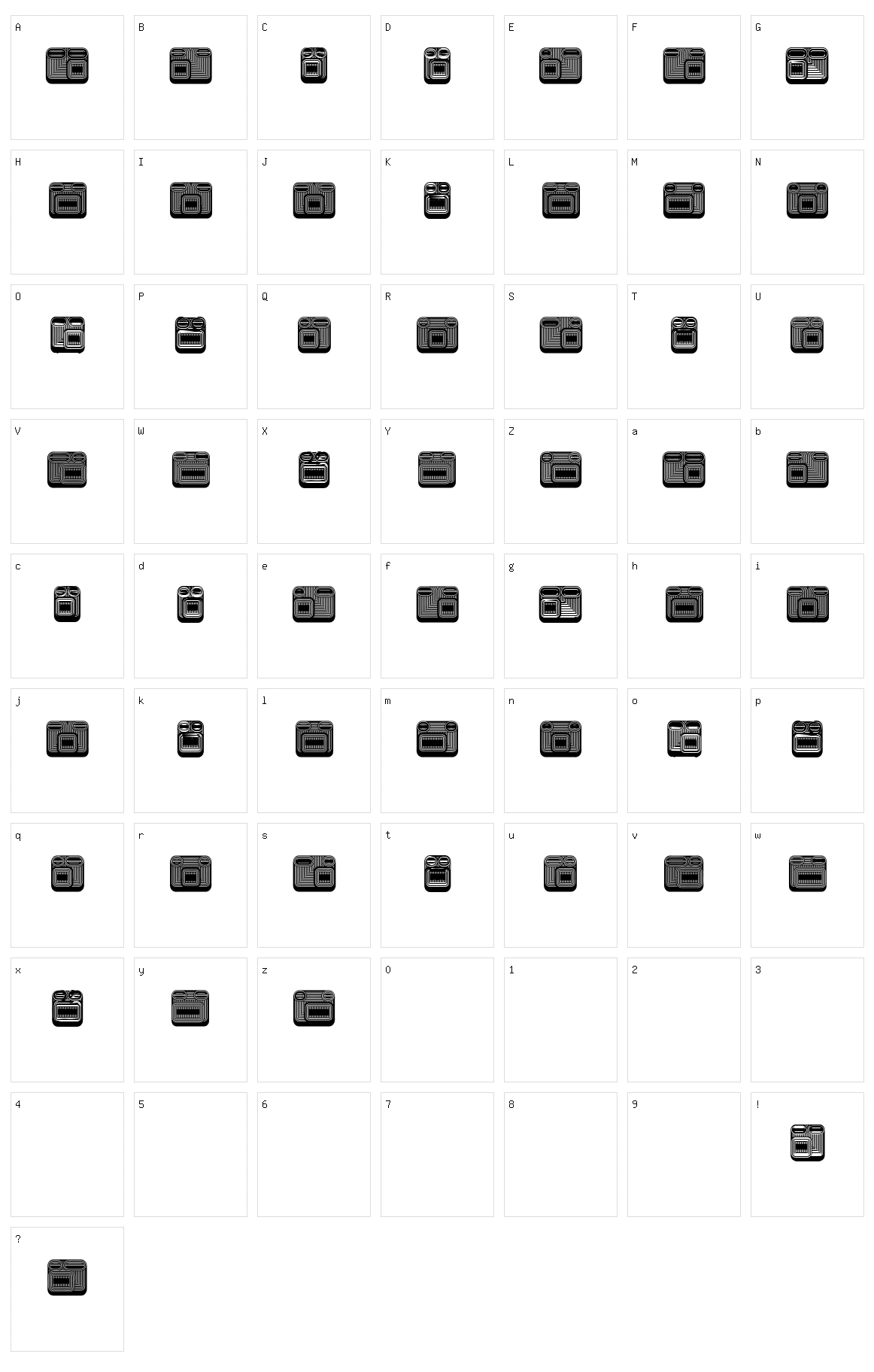 Halfwits Character Set