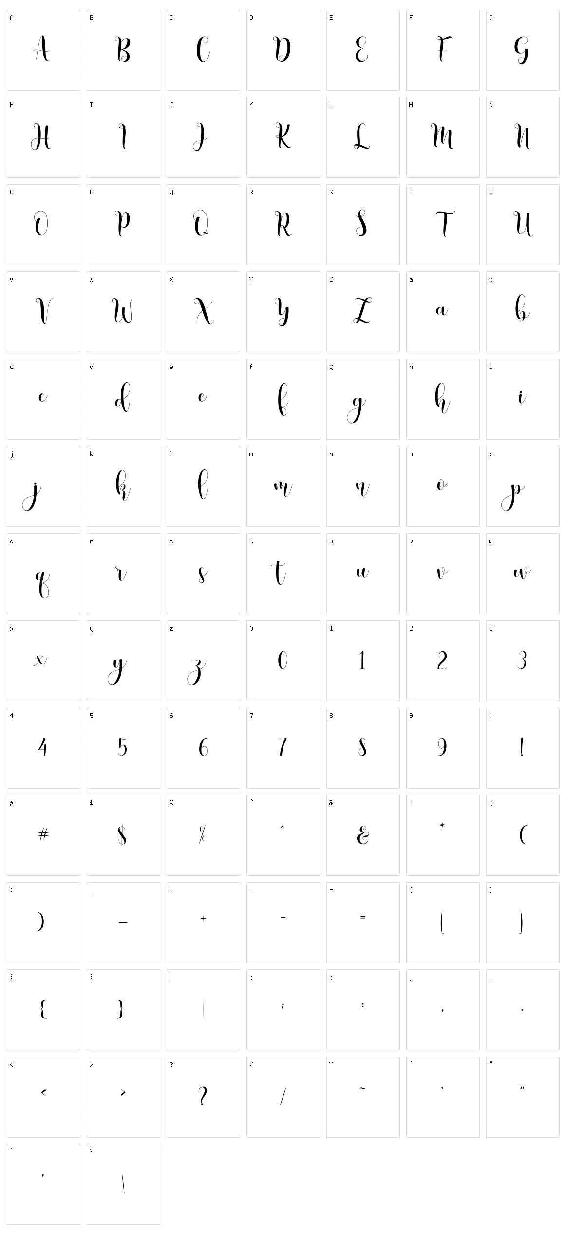 Honney Character Set