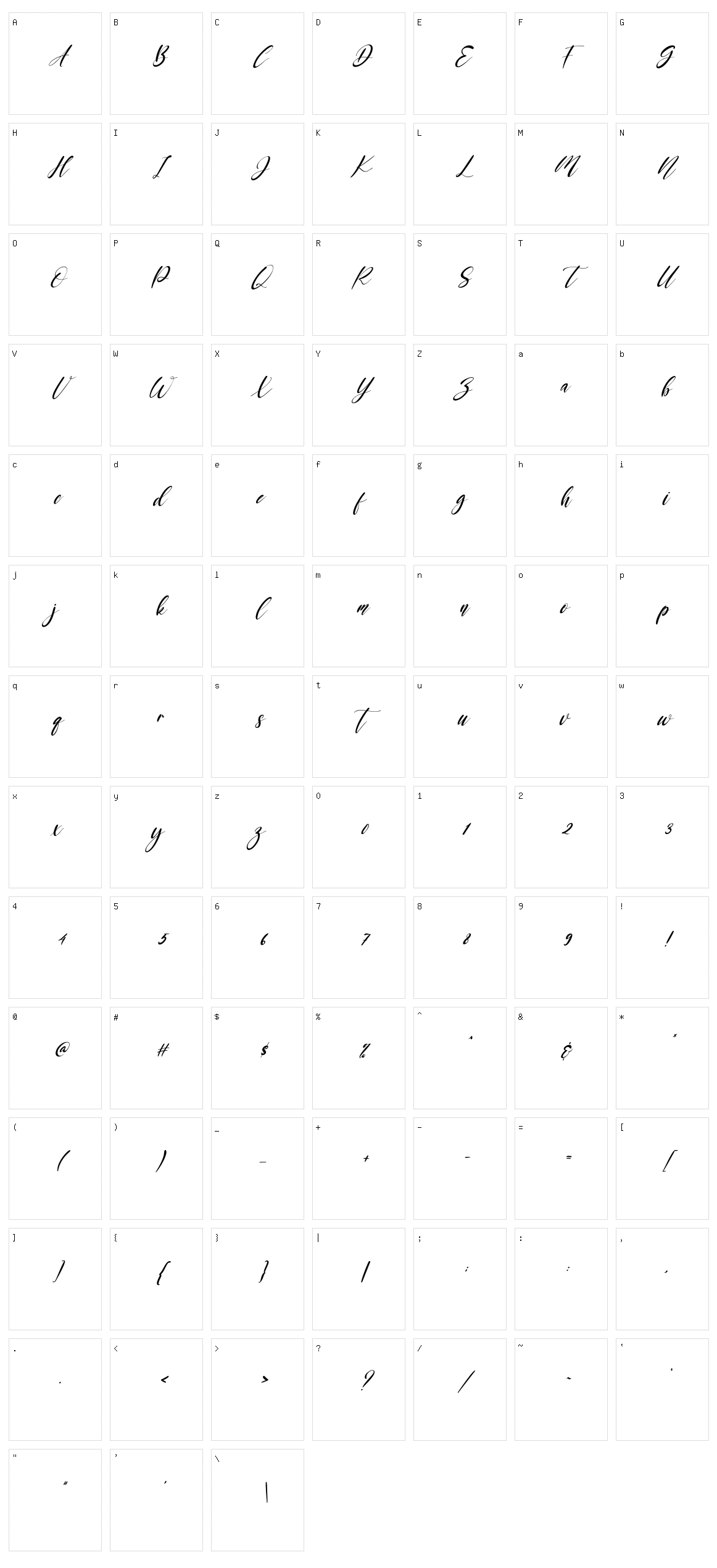 Jeniffer Character Set