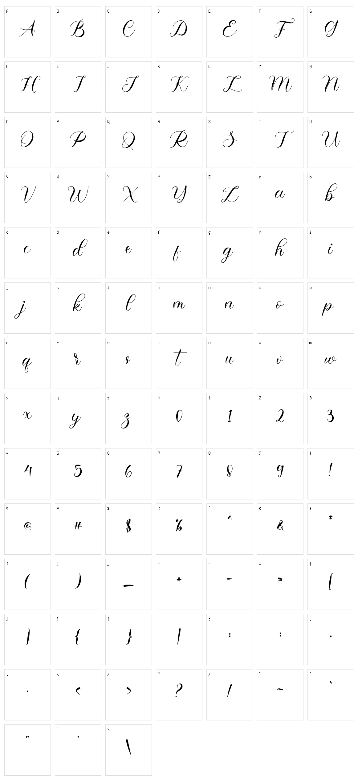 Junitta Character Set