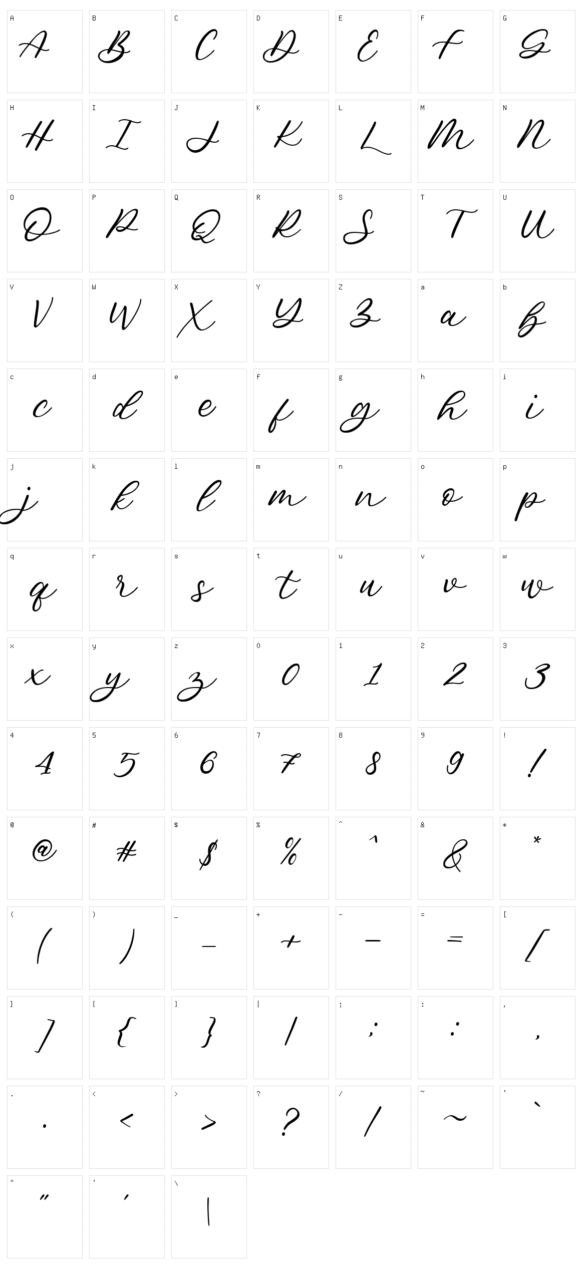 Jupitters Character Set