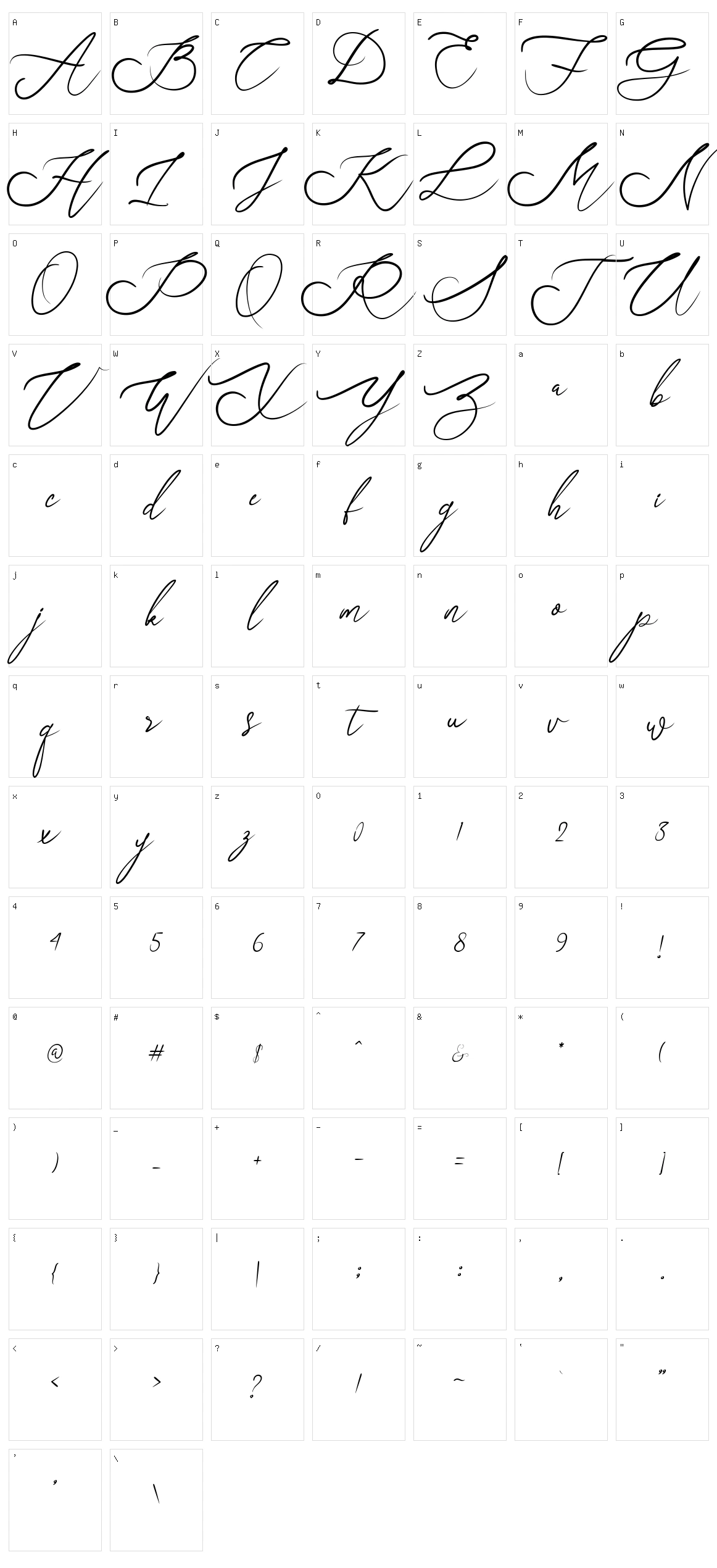 Just Sunday Character Set