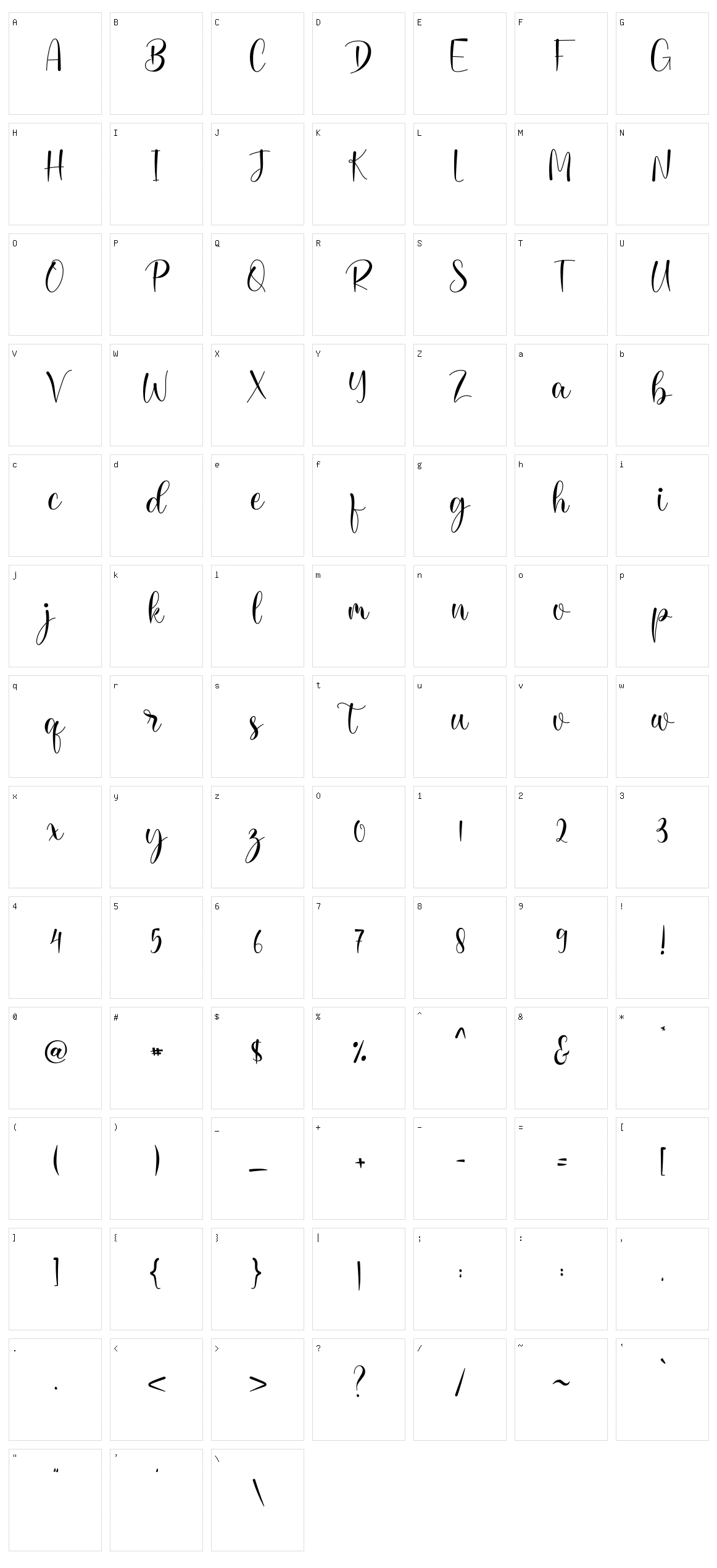 Kamiley Character Set