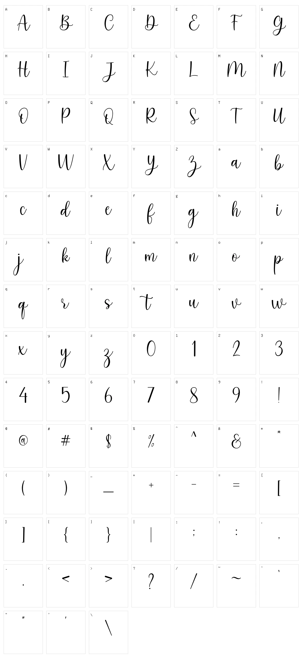 Keysha Character Set