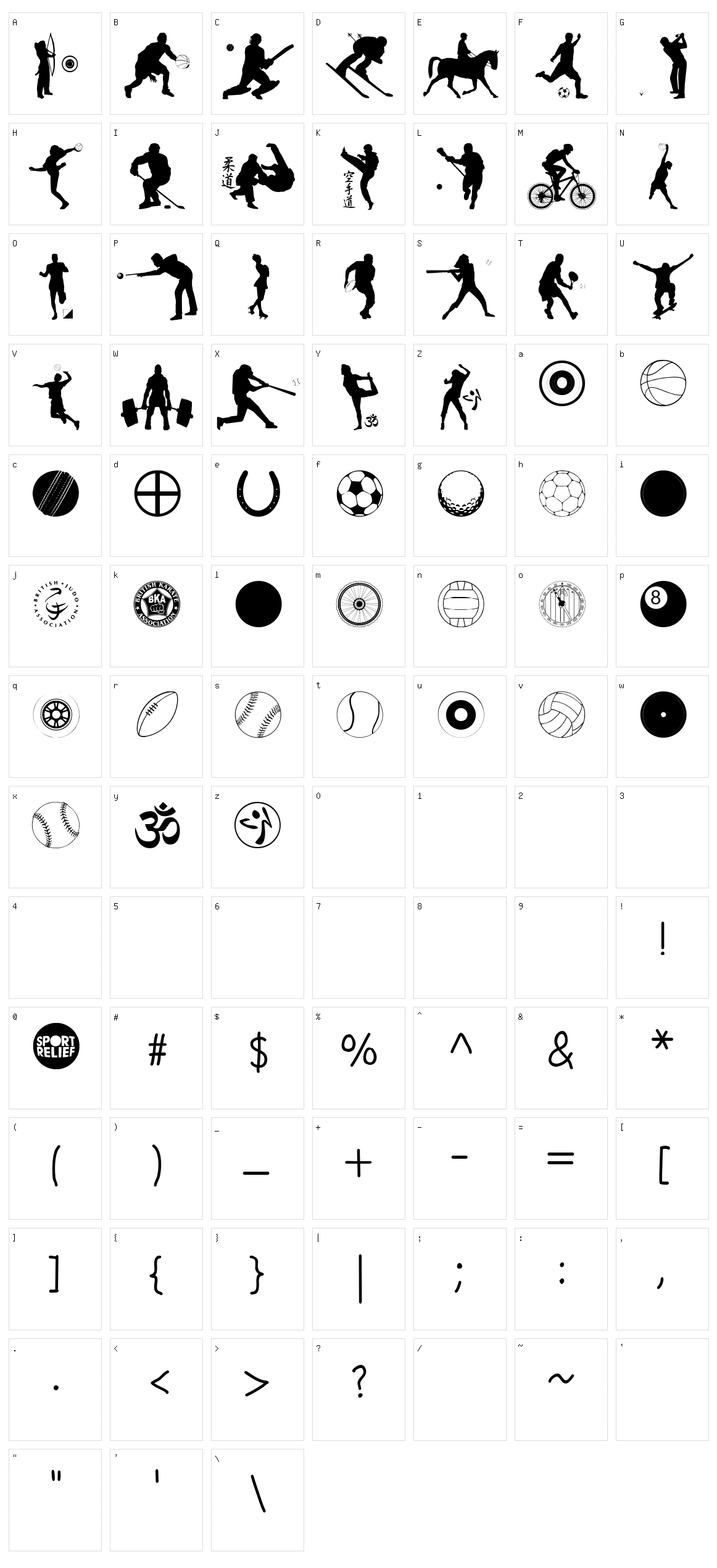 Sport Relief Character Set