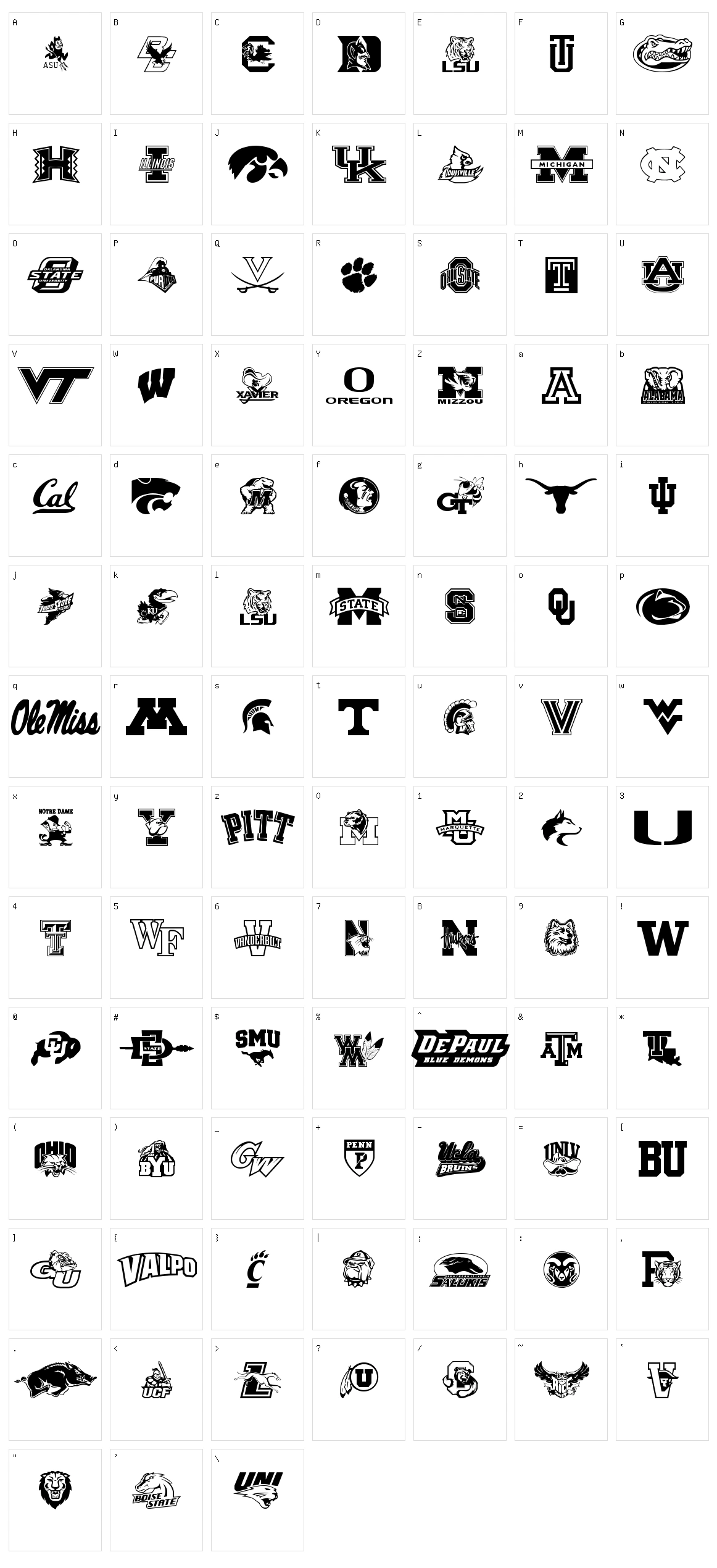 College Collage Character Set