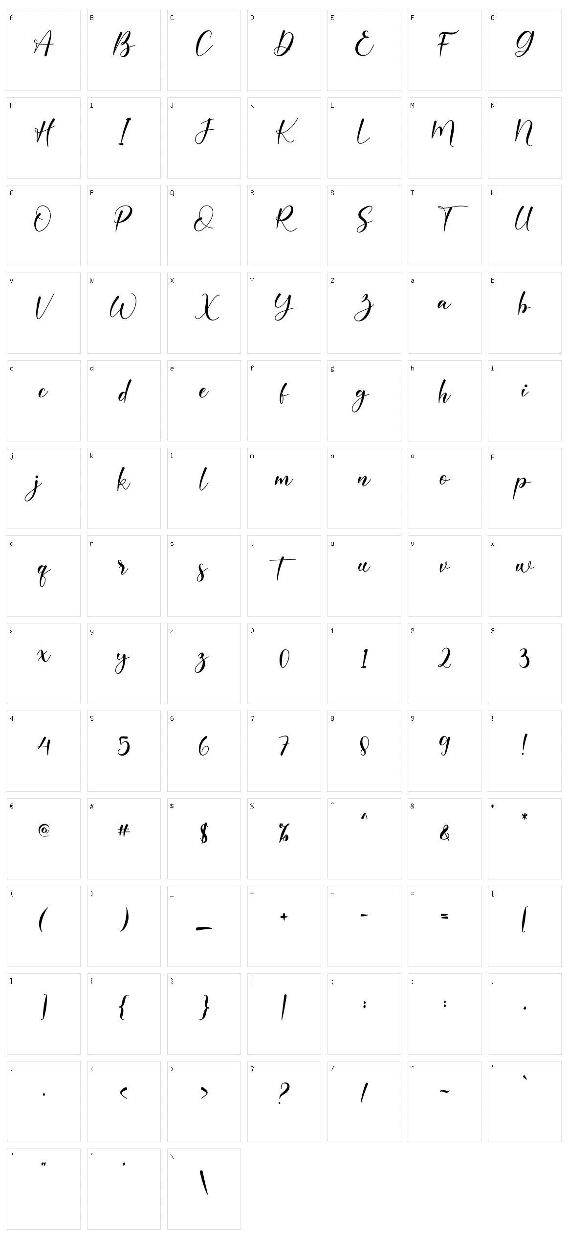 Kinsley Character Set