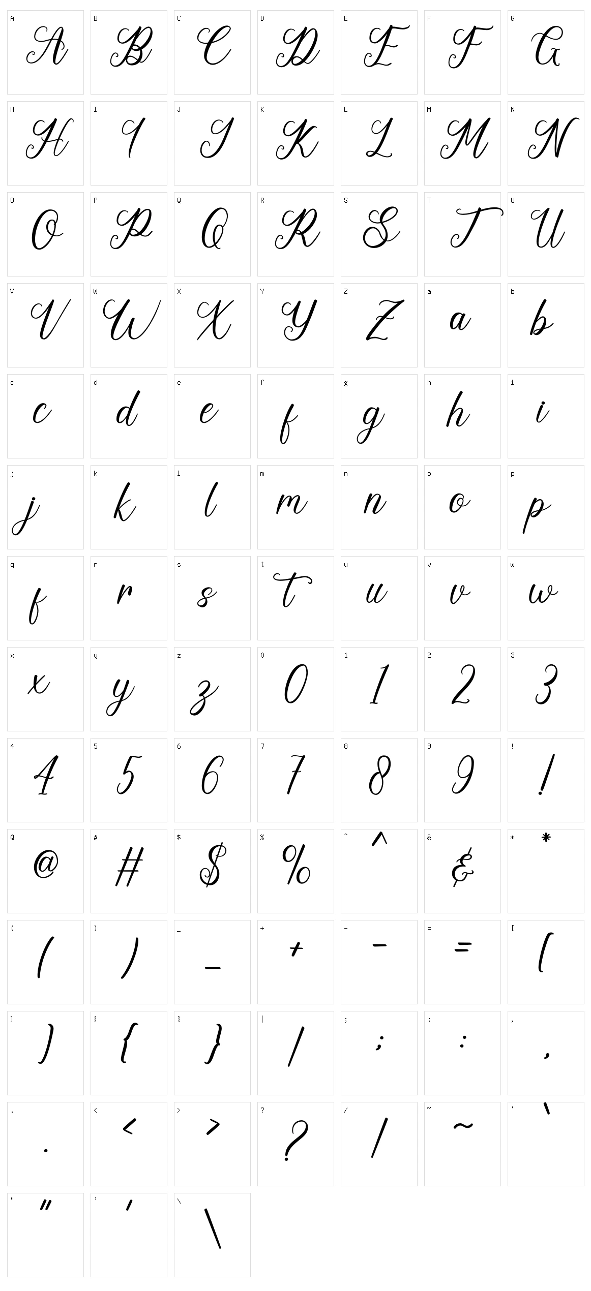 Krystal Character Set