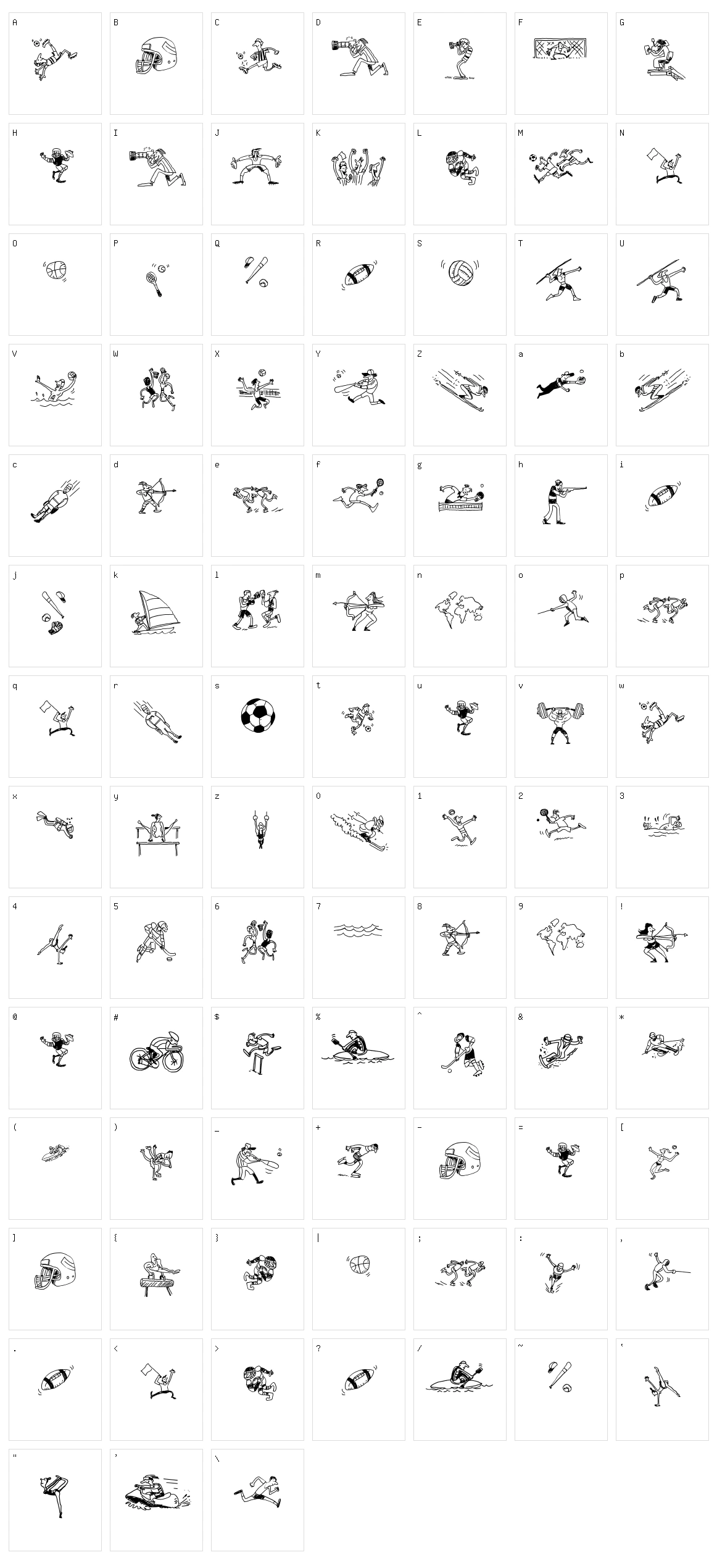 Cartoon 4 Sports Character Set