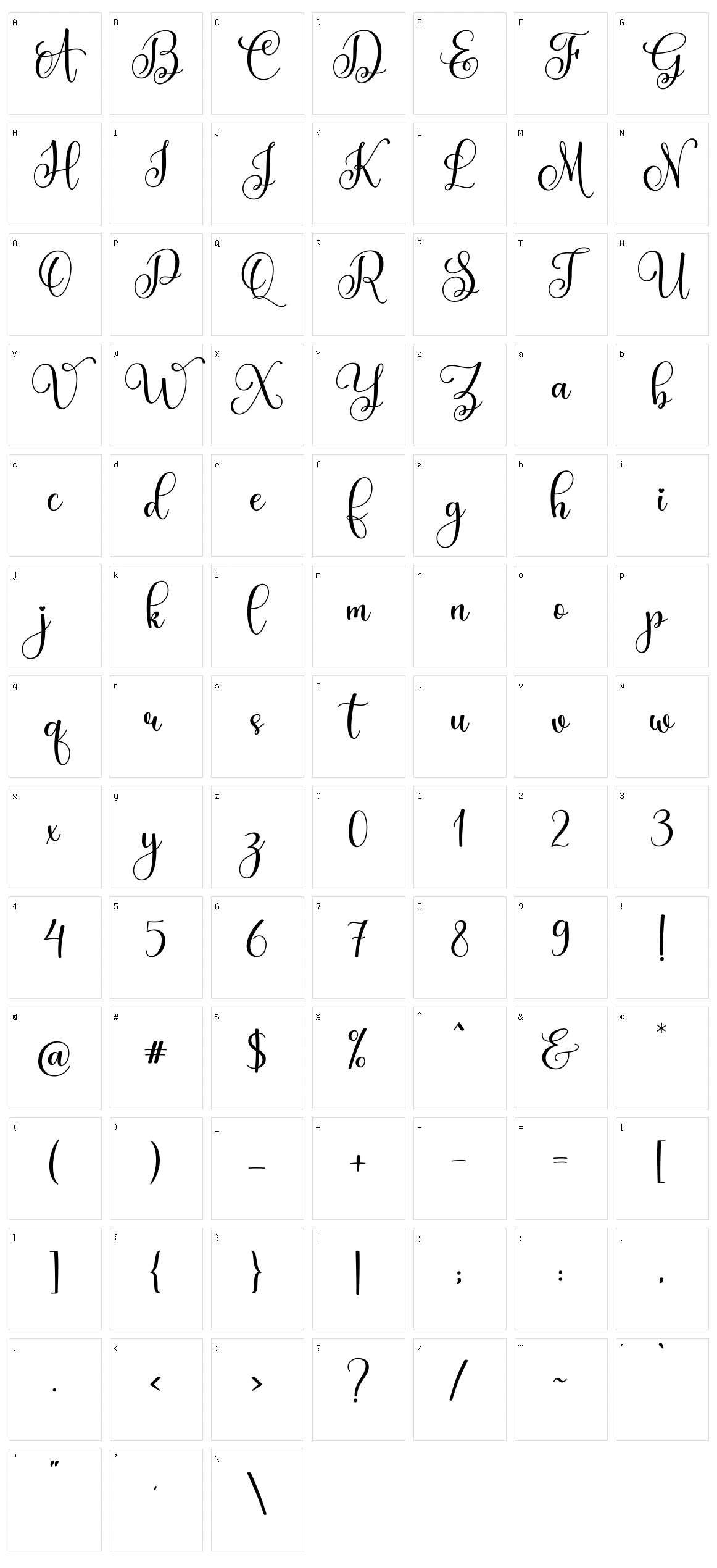 Maddison Character Set