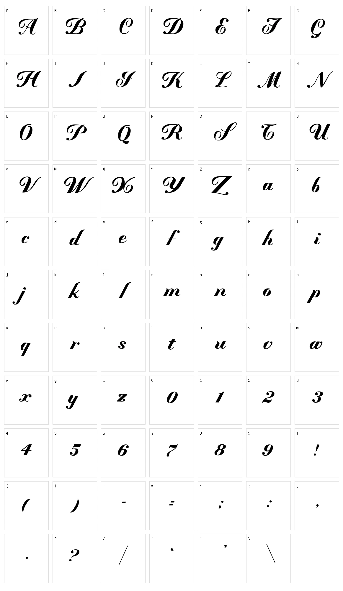 Mademoiselle K Character Set