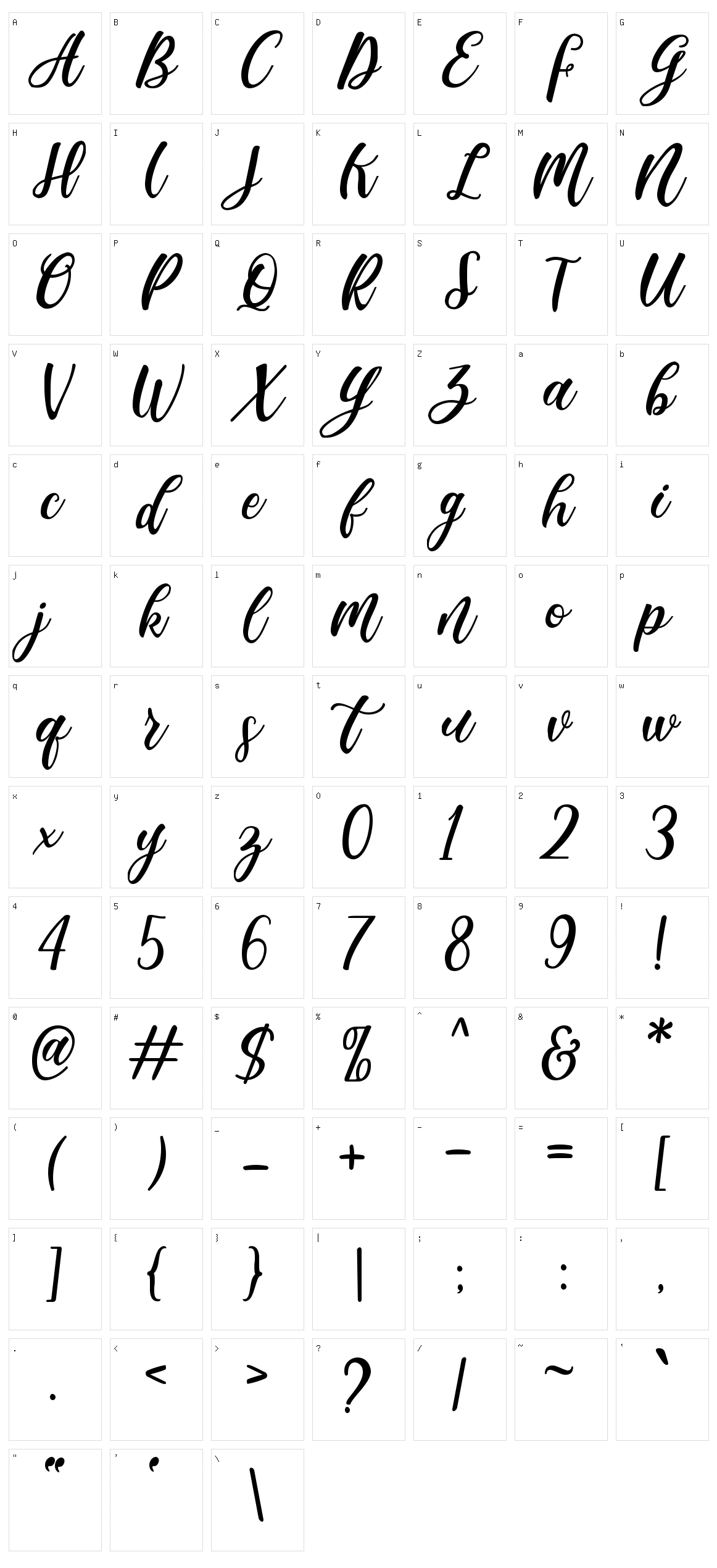 Madista Calligraphy Character Set