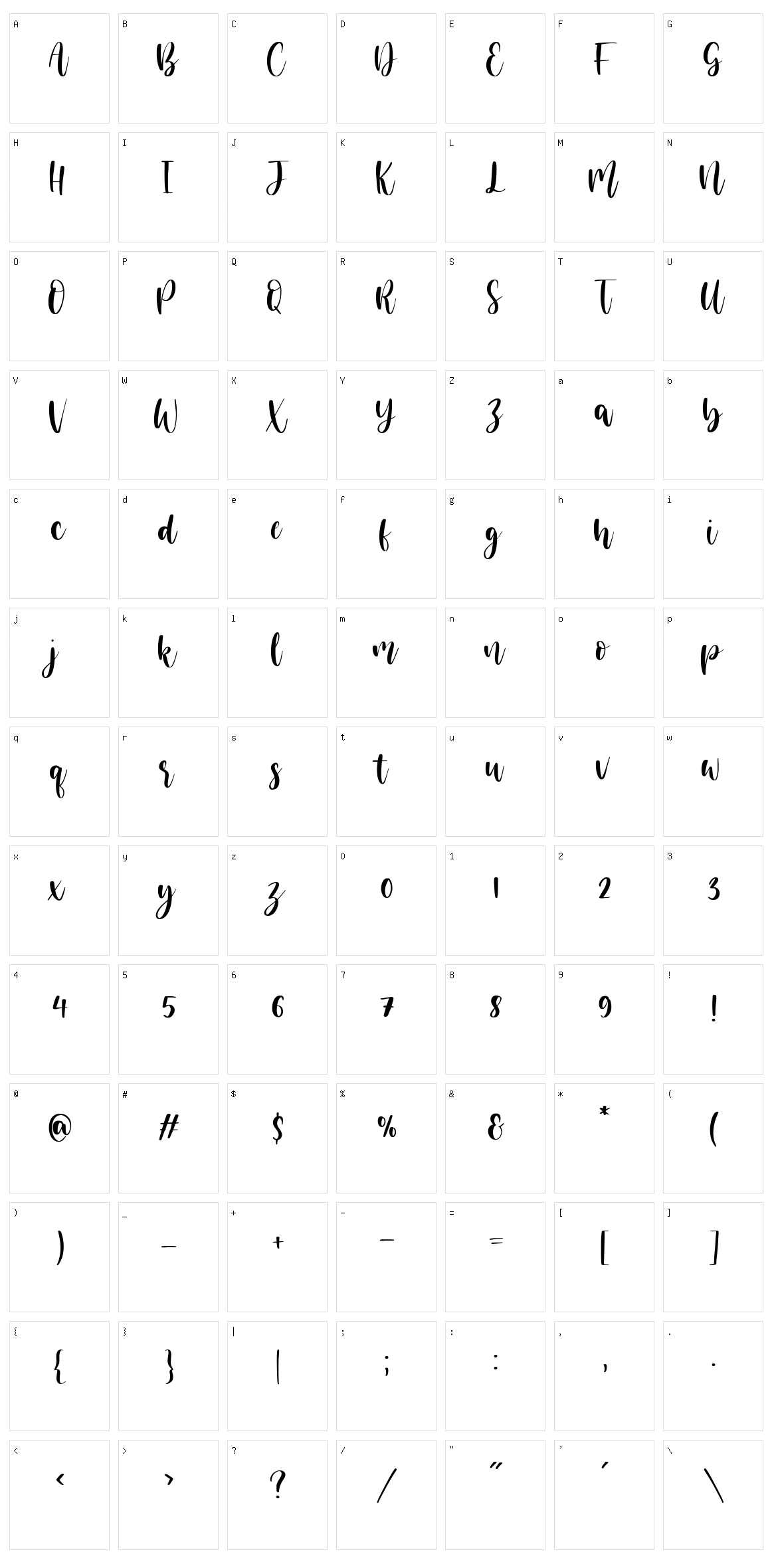 Mahelisa Character Set