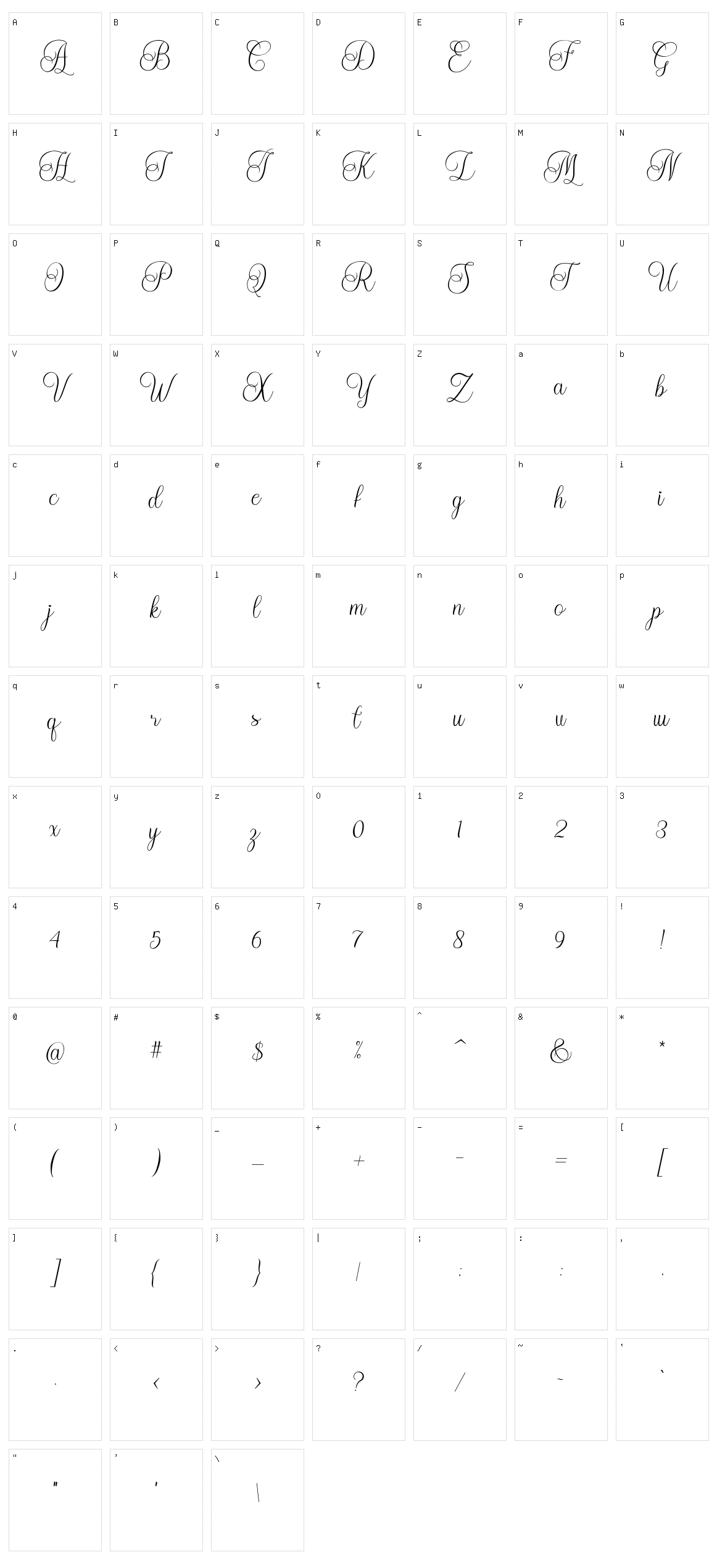 Malibu Character Set