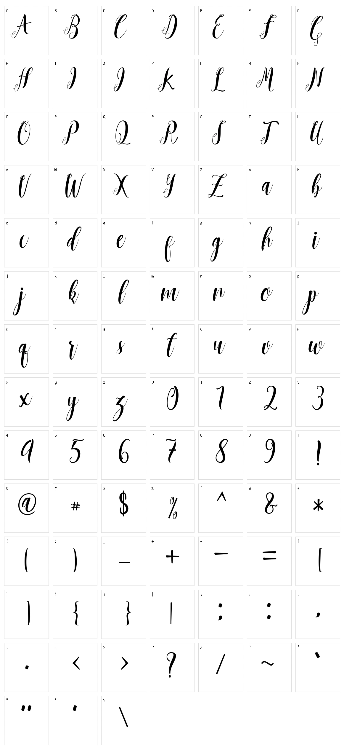 Mantana Character Set