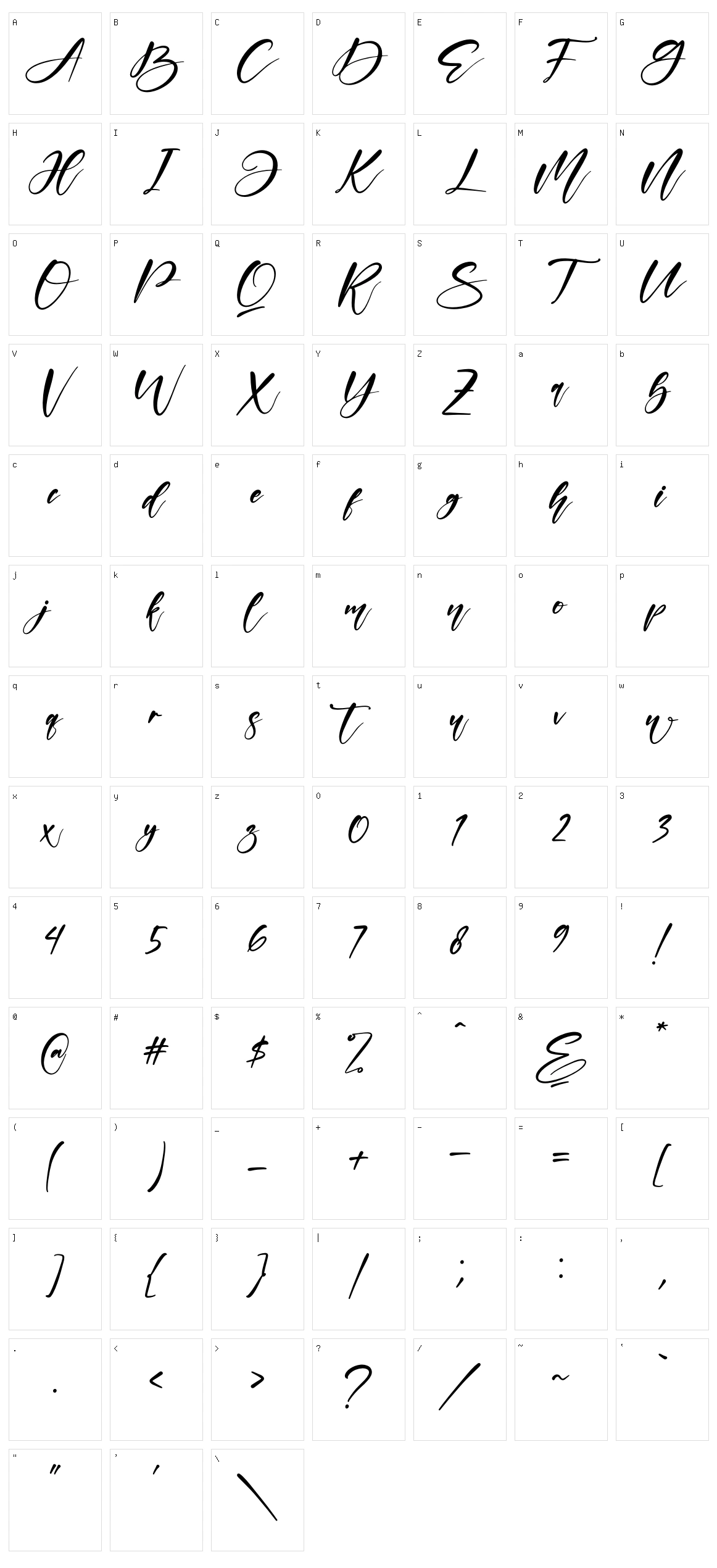 Mantilda Character Set