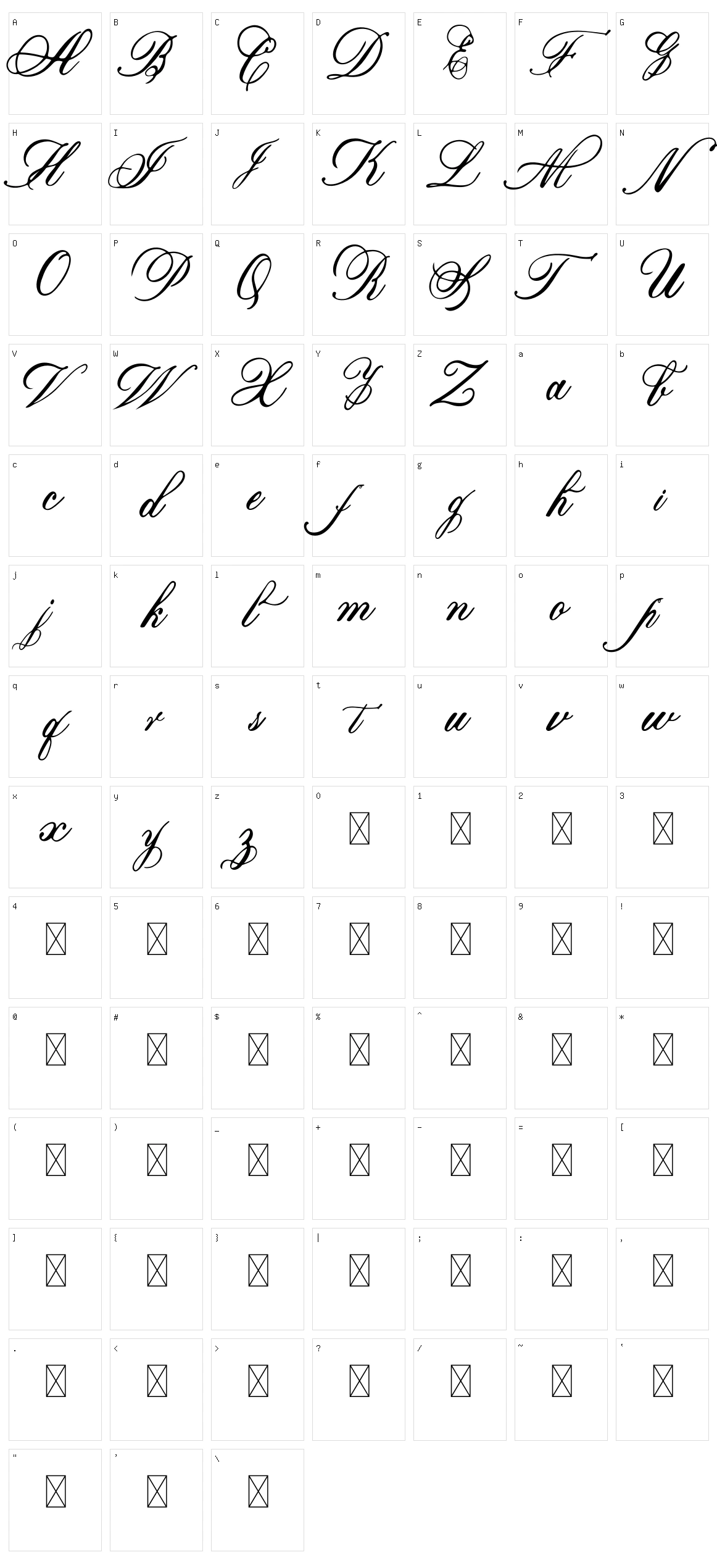 Marcellines Character Set