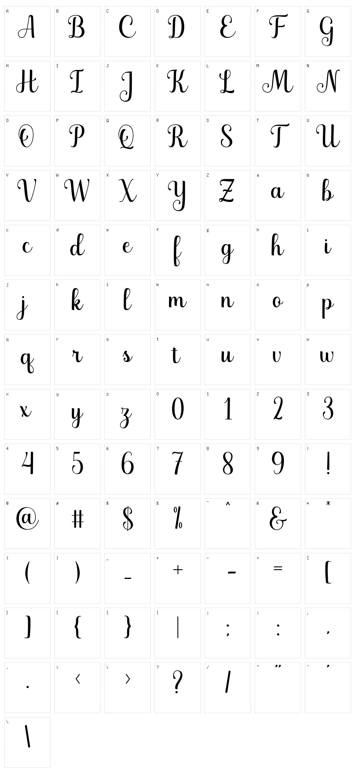 Marchila Character Set