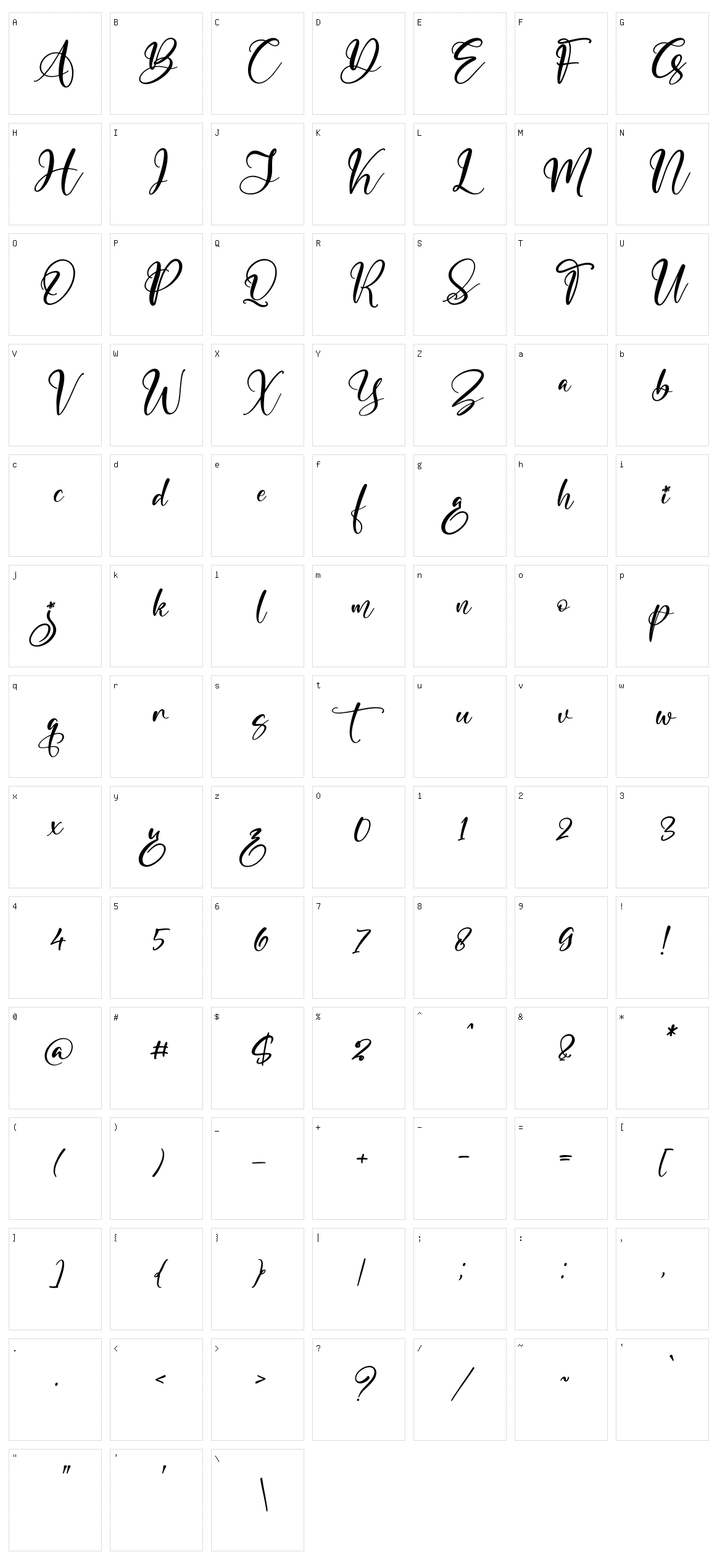 Marliana Alisha Character Set