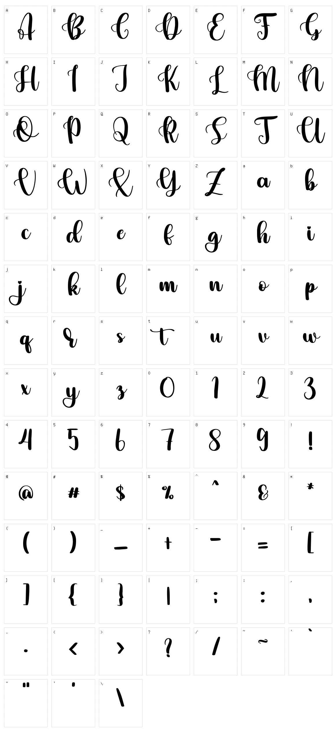 Marryou Character Set