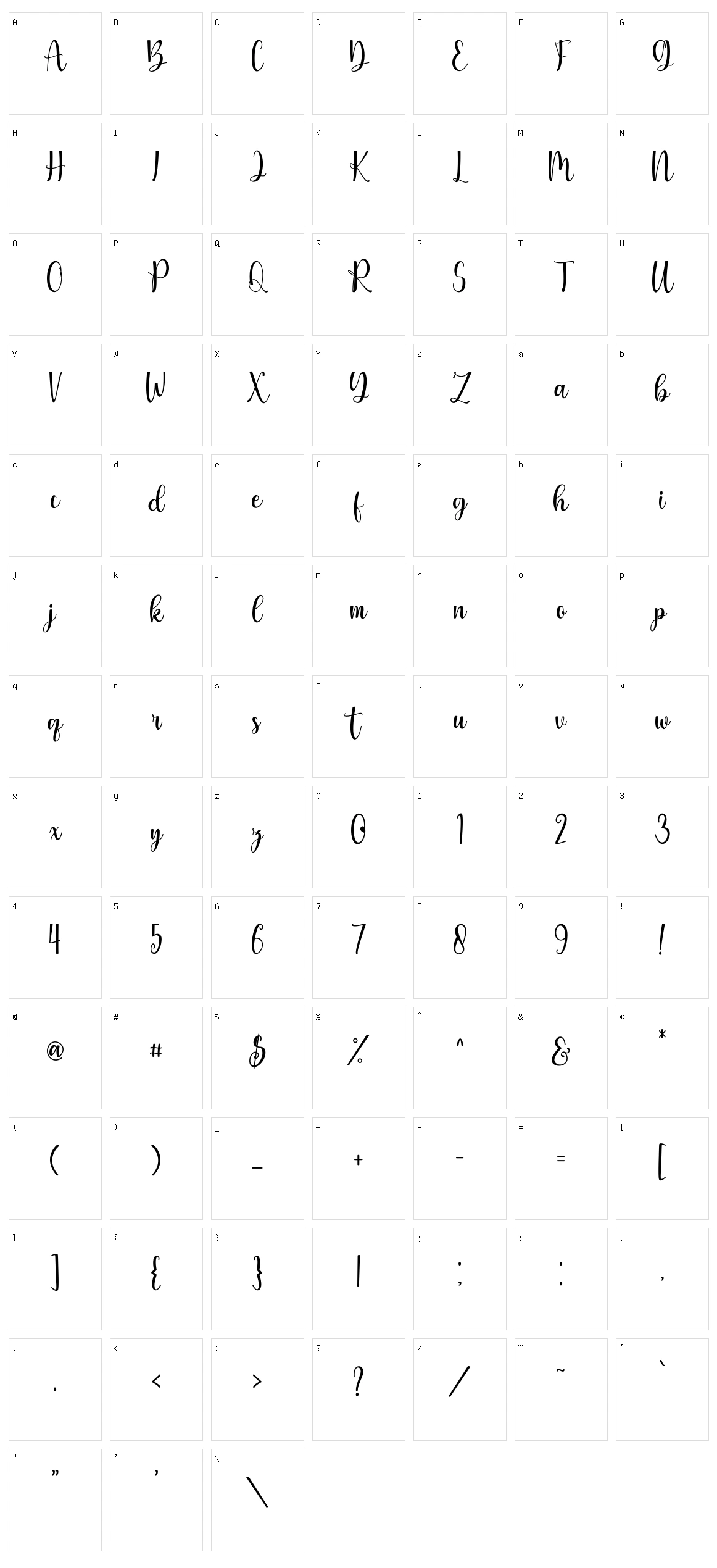 Mayapada Character Set