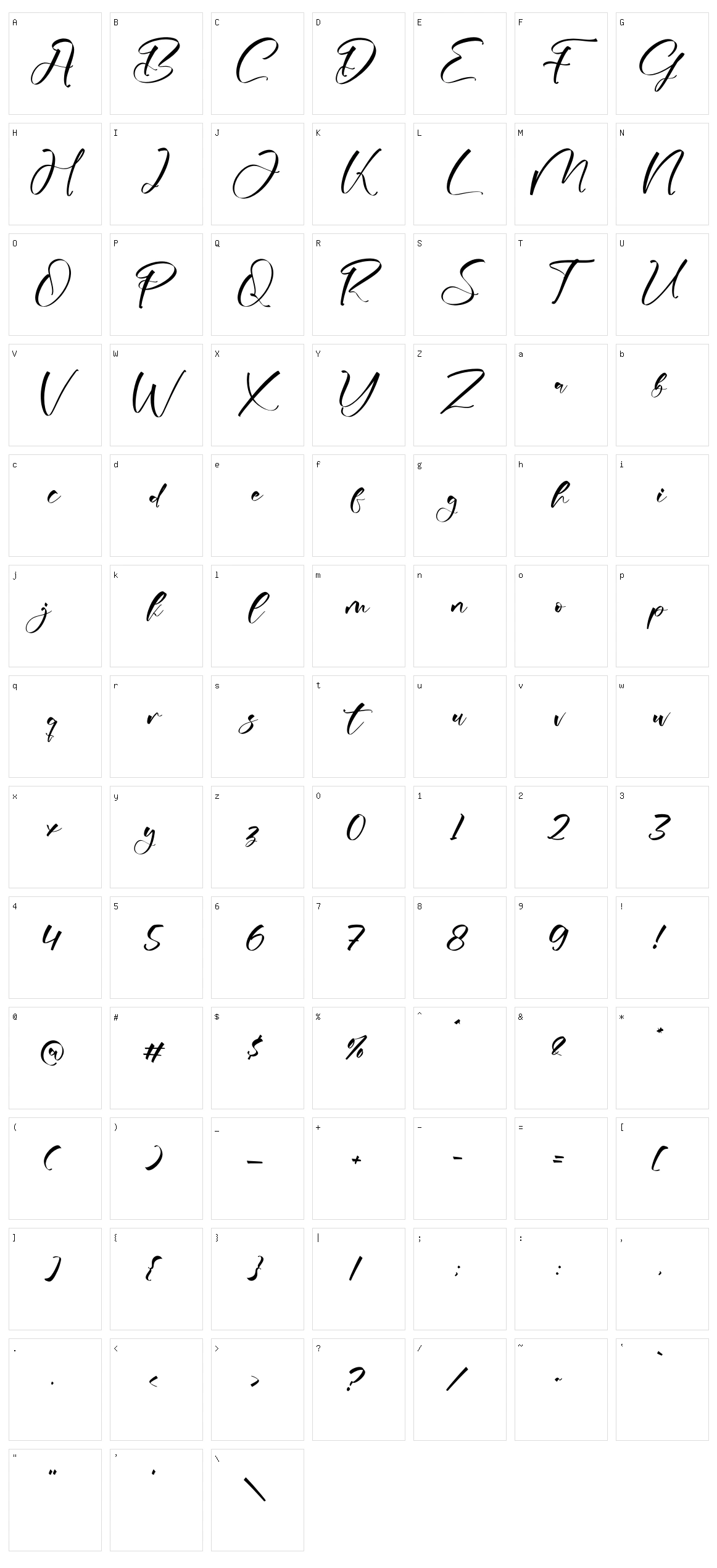 Mecknight Character Set