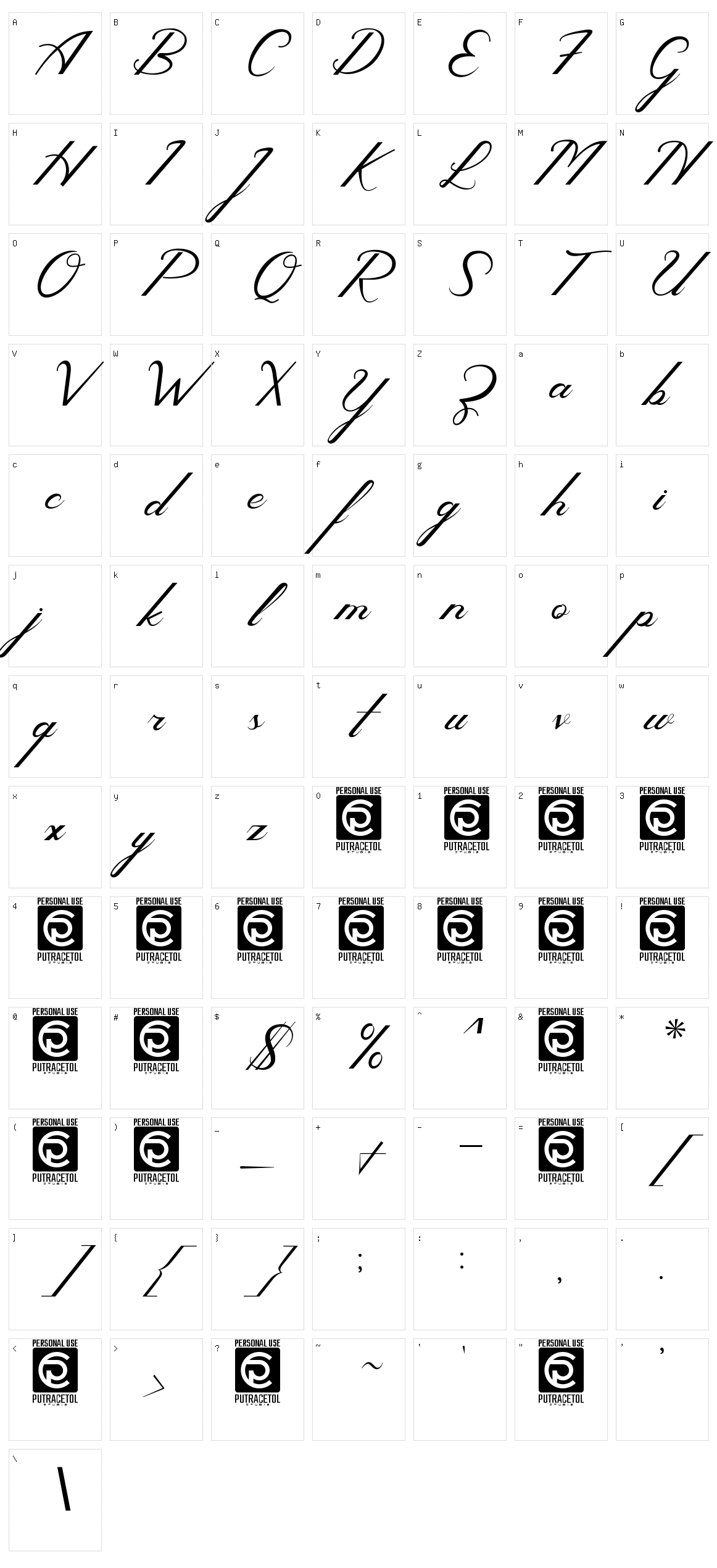 Melodious Script Character Set