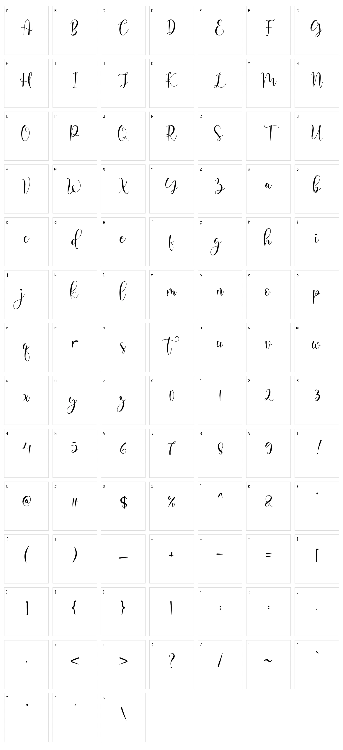 Michalina Character Set