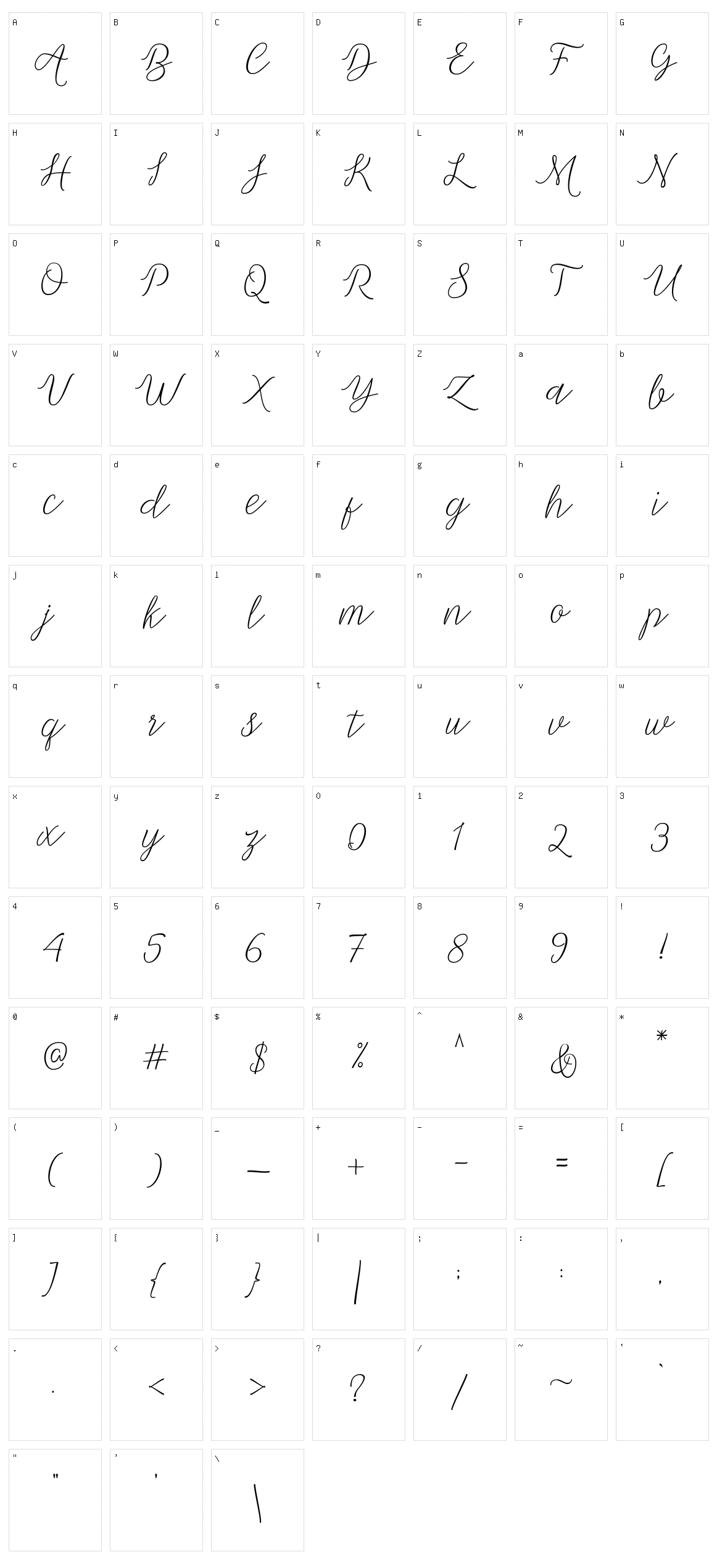 Michella Character Set