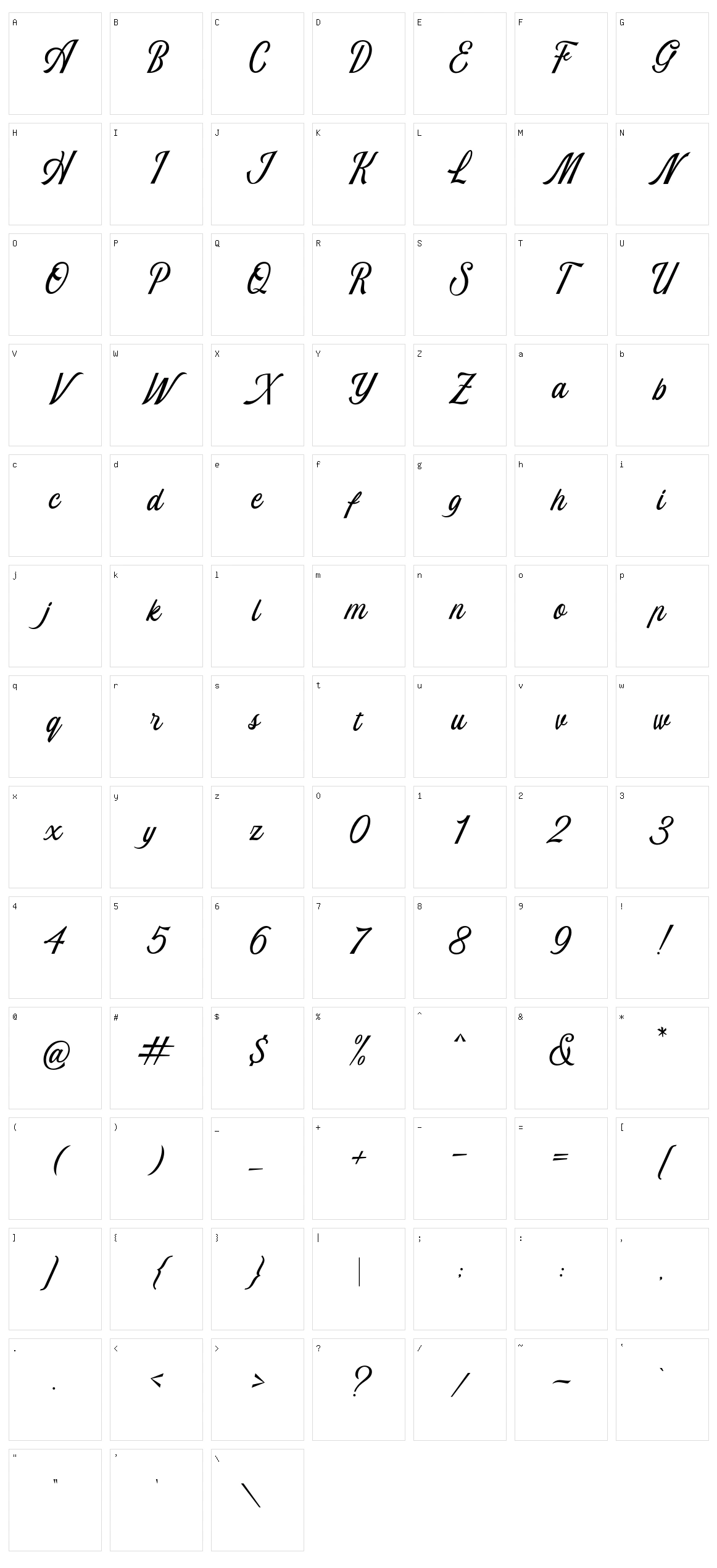 Migliore Character Set