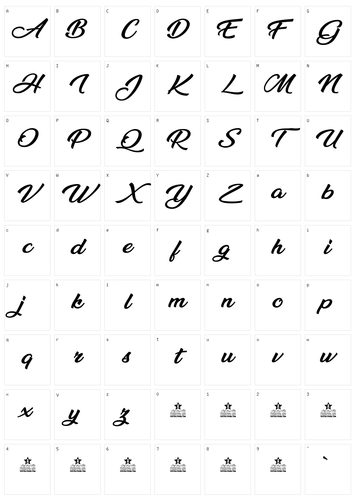 Millenia Character Set