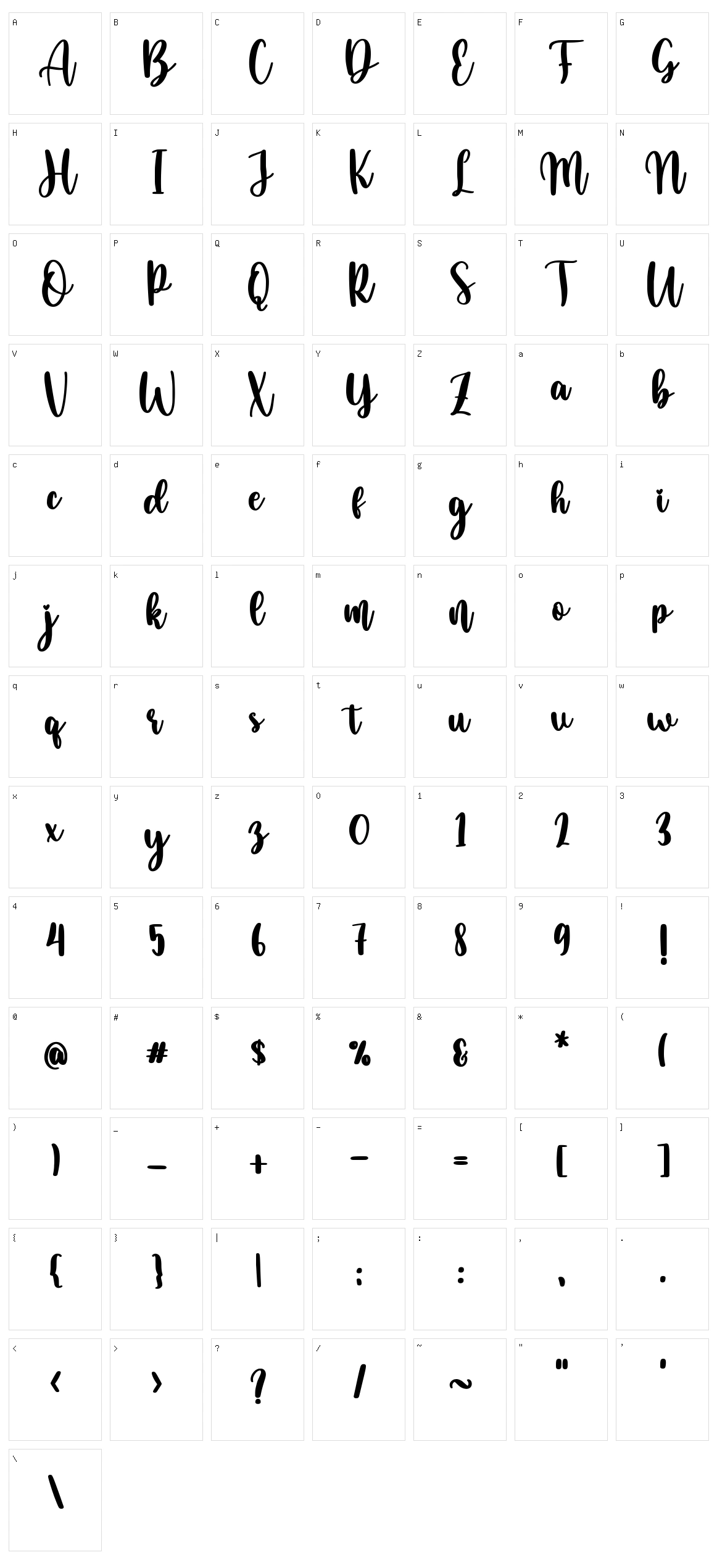 Minyeh Character Set