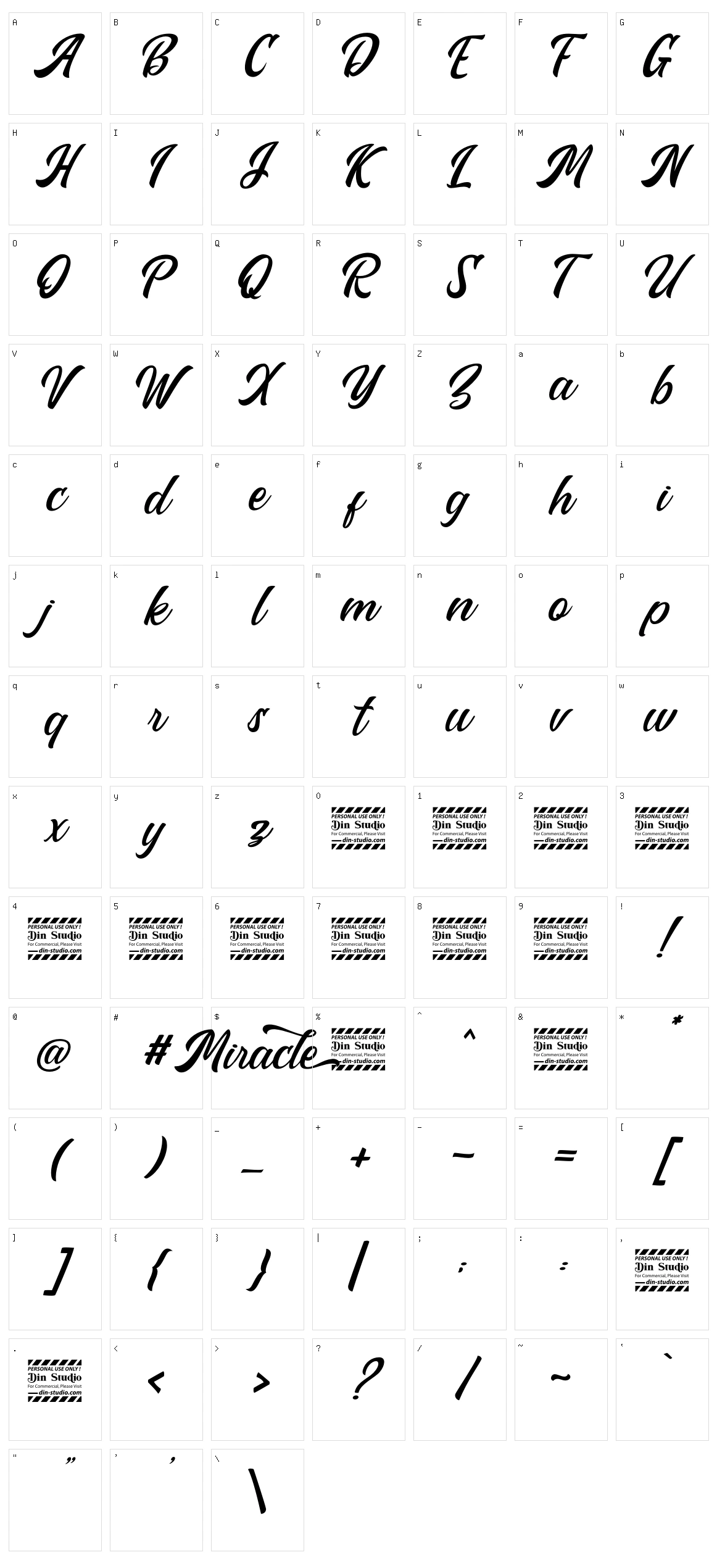 Miracle Character Set