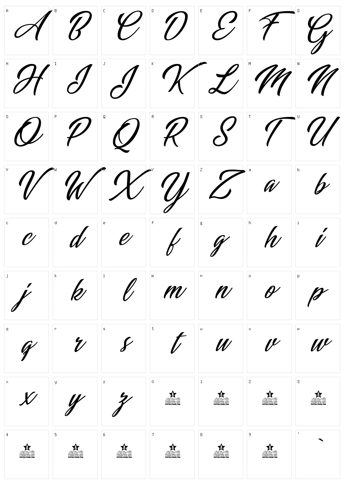 Miracle Place Character Set