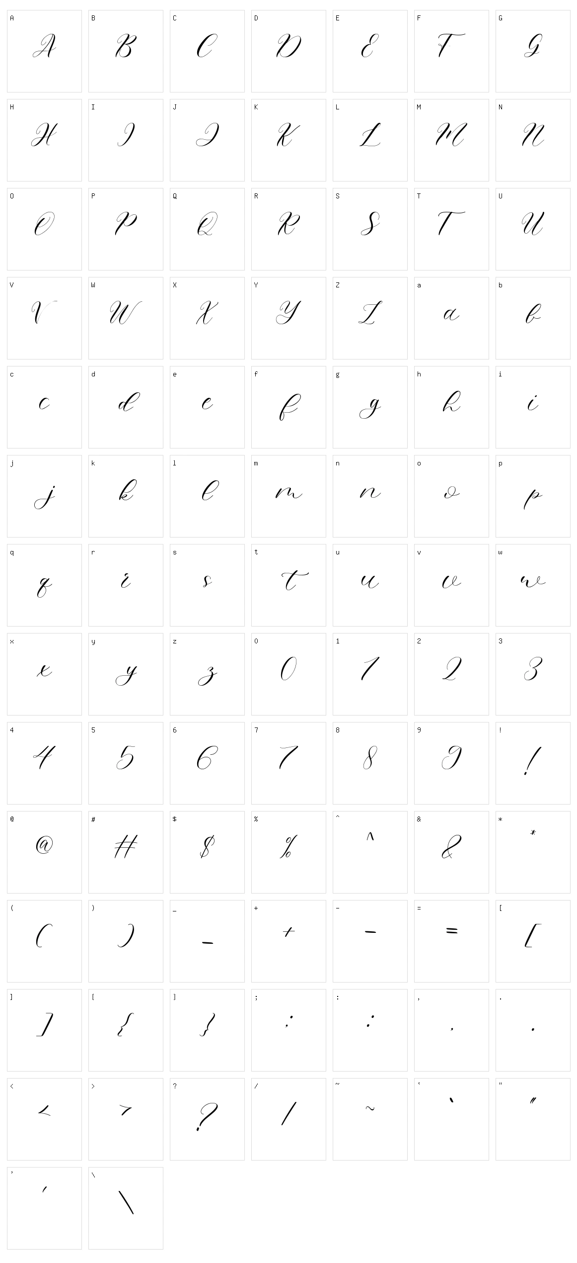 Miss Angel Character Set