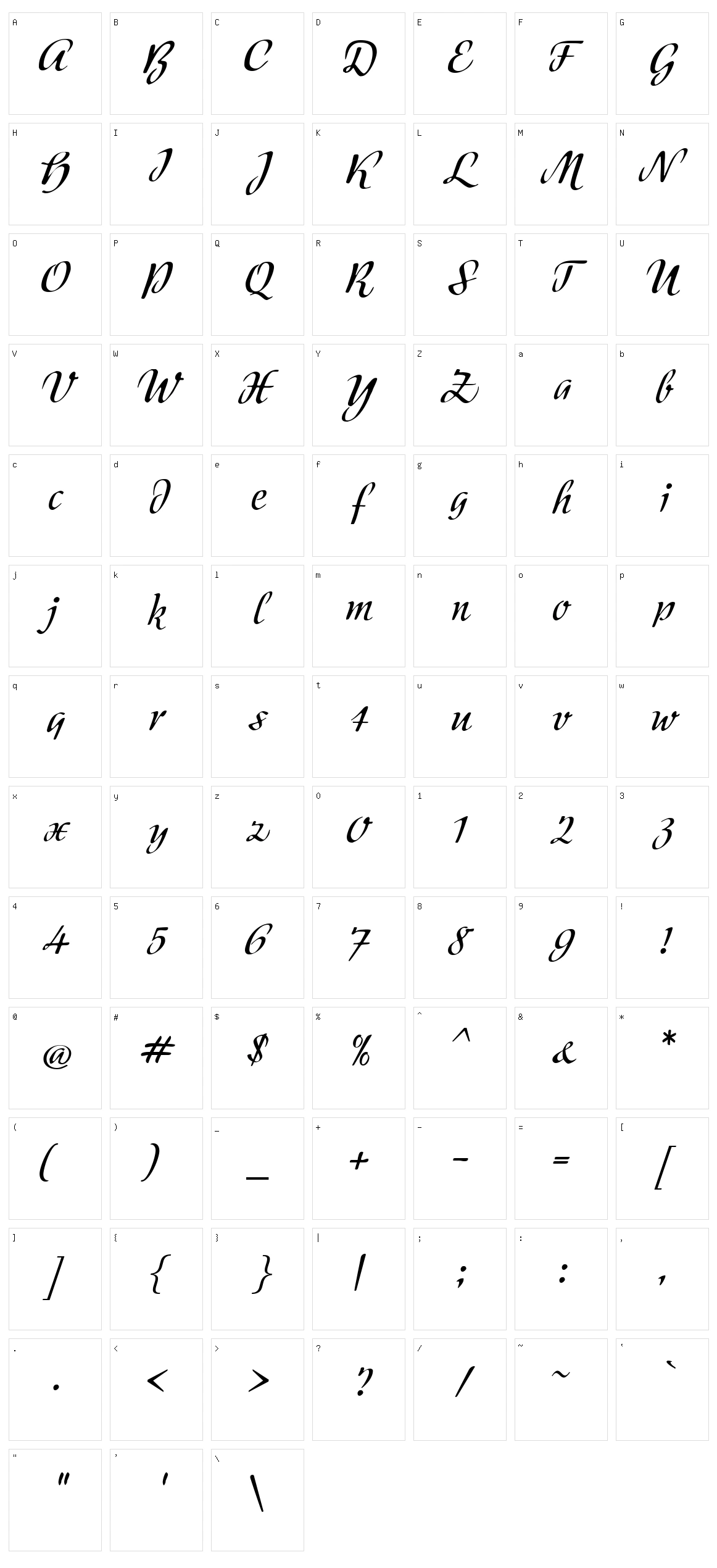 Modeschrift Character Set