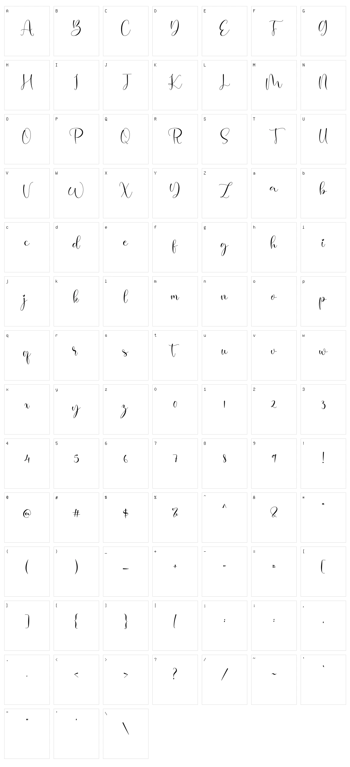 Modylove Character Set