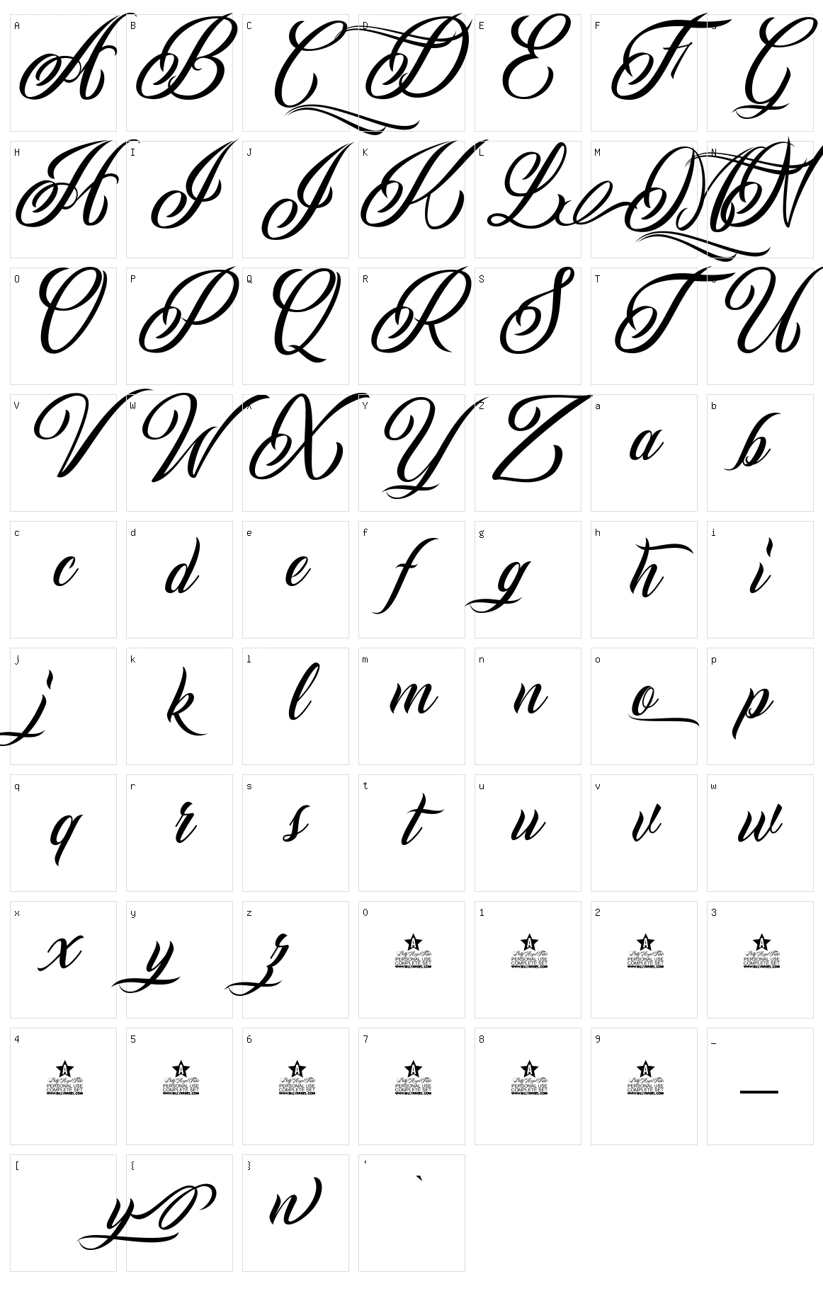 Mon Cherry Character Set