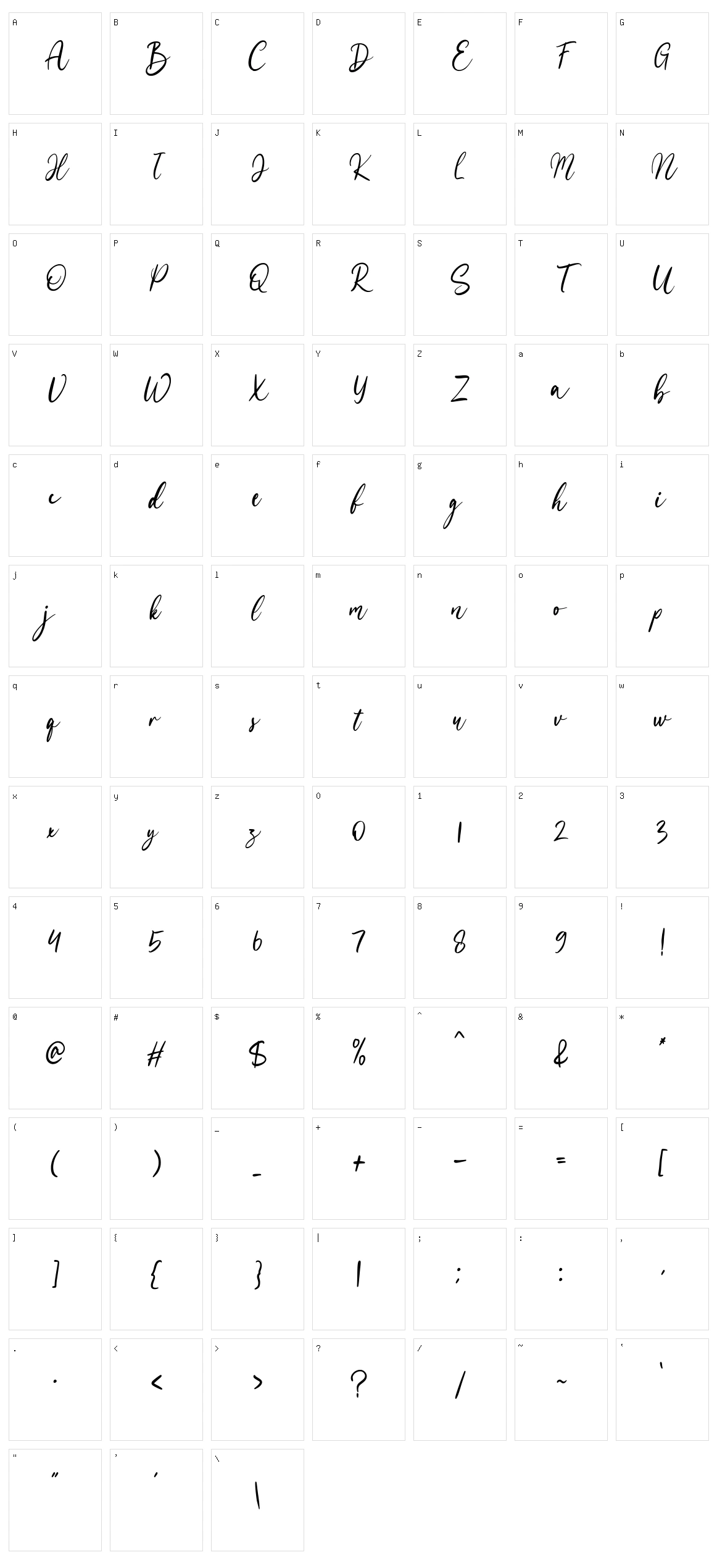 Mondeste Character Set
