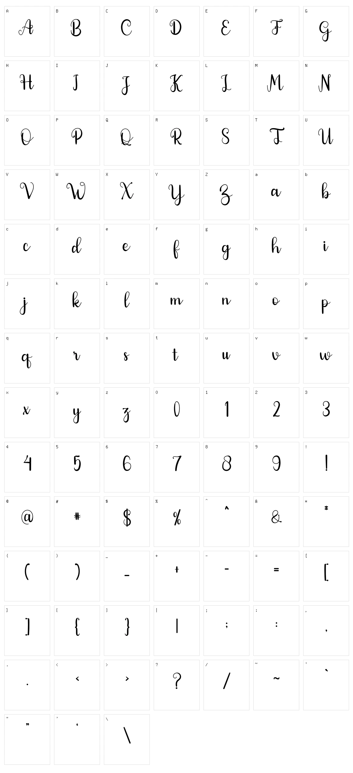 Morning Signature Character Set